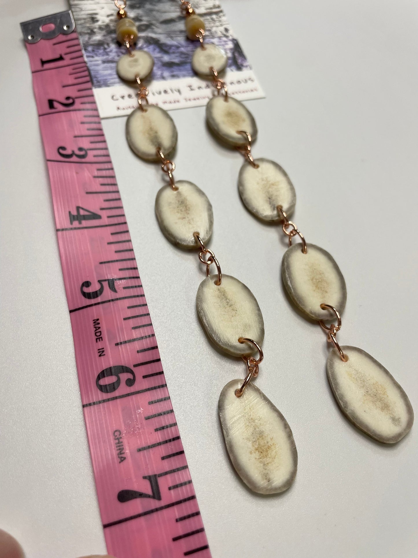 Waawaashkeshi-Bimikawaan Earrings with Copper and Garnet