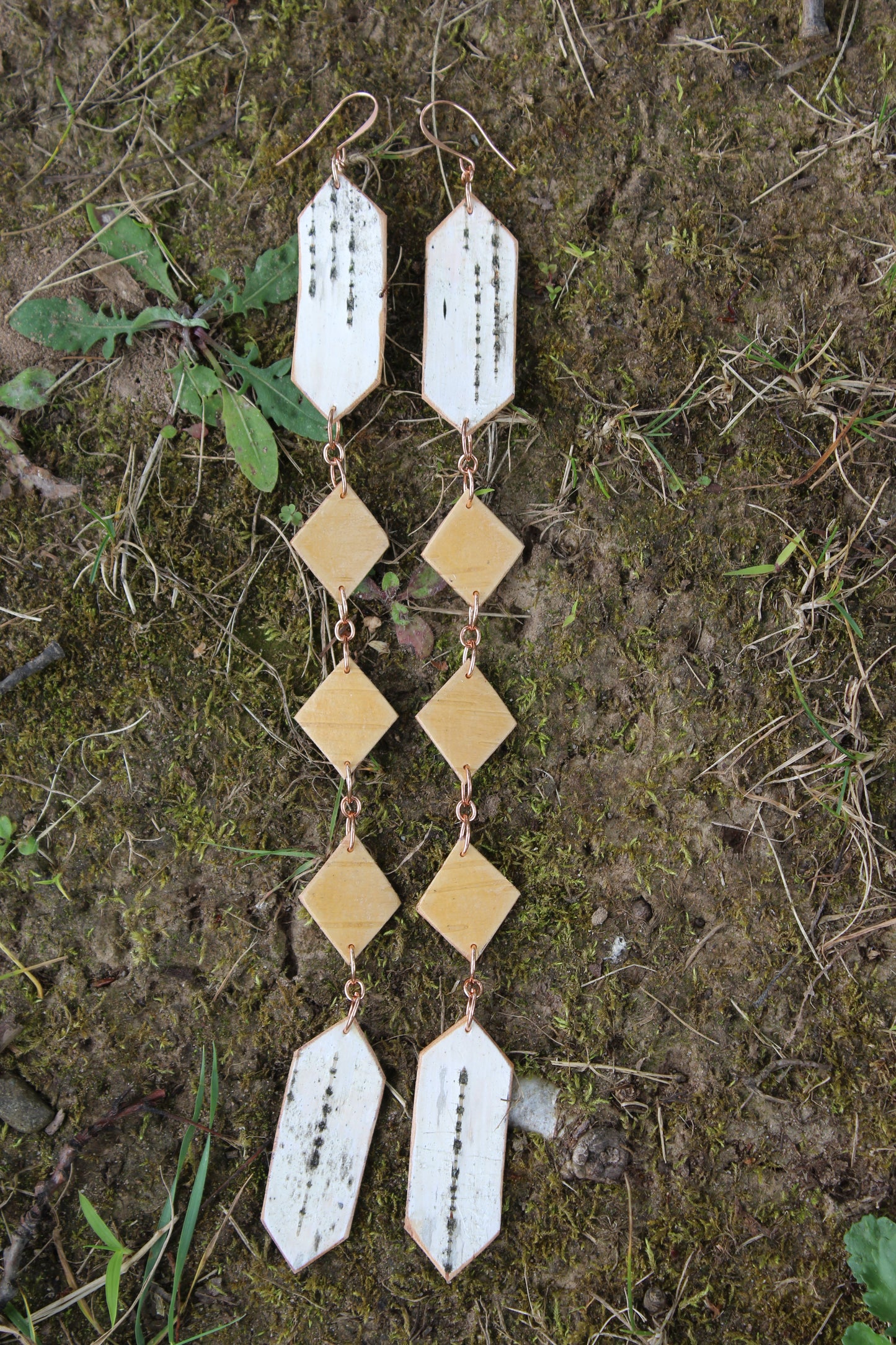 Nigig Otter Track Birchbark Earrings