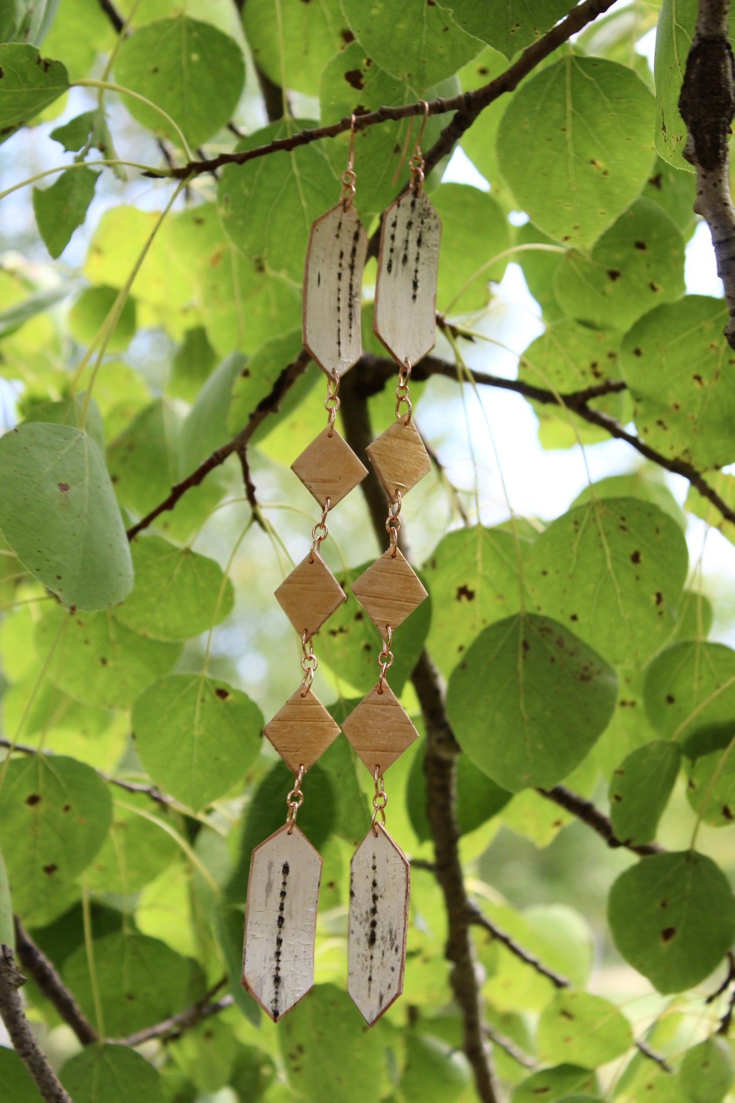 Nigig Otter Track Birchbark Earrings