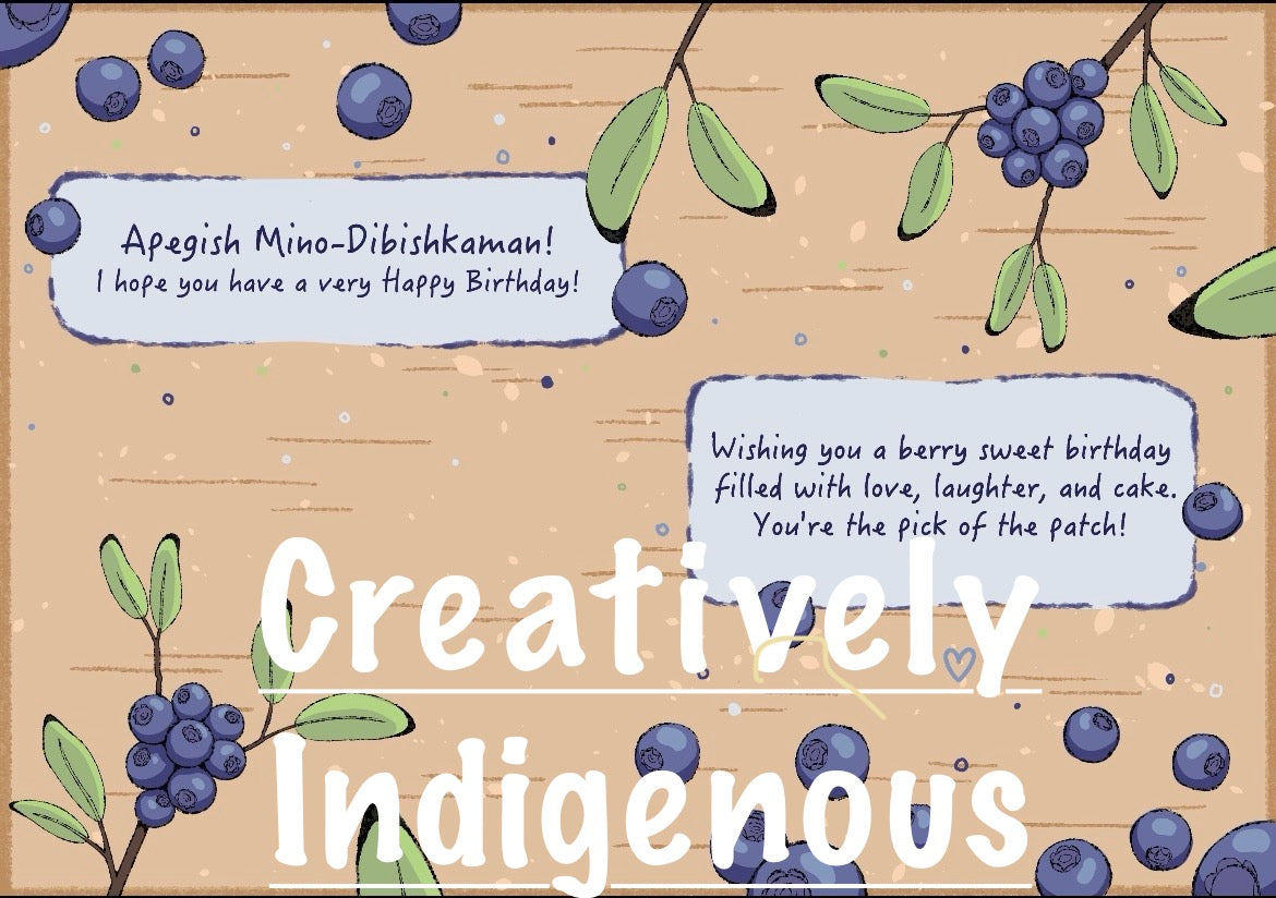 Blueberry Mino Dibishkaan “Happy Birthday” Greeting Card