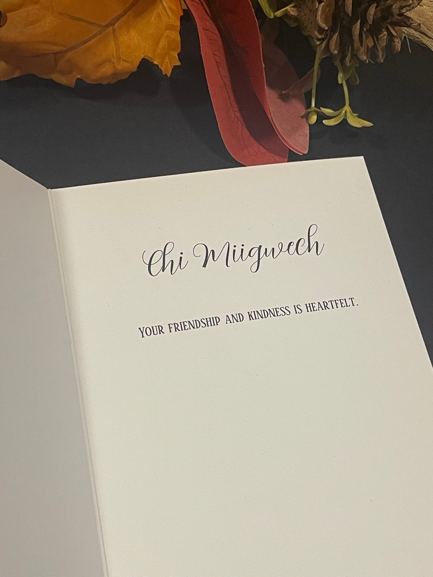 “Chi Miigwech” Birchbark Thank you Greeting Card