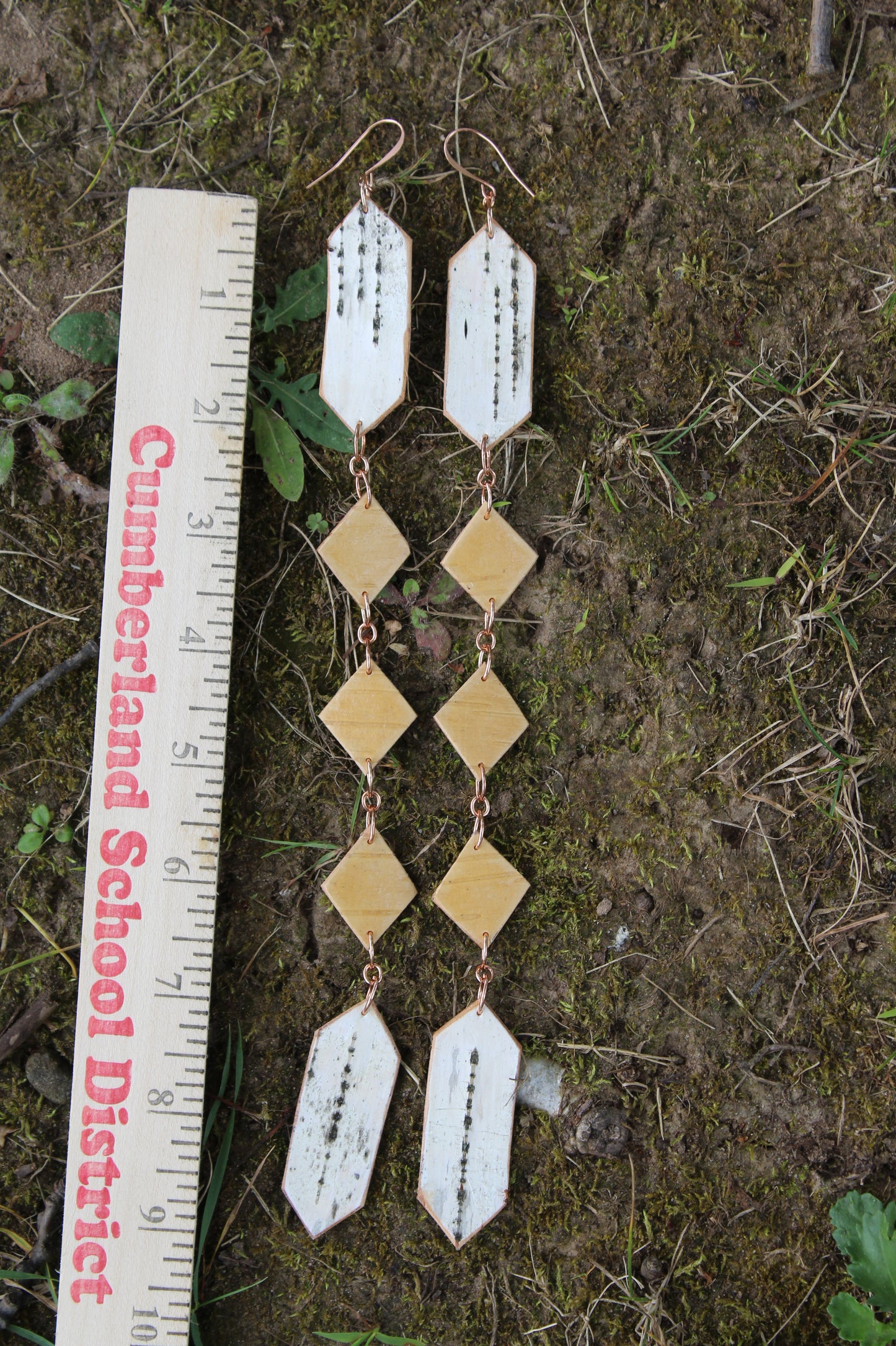 Nigig Otter Track Birchbark Earrings