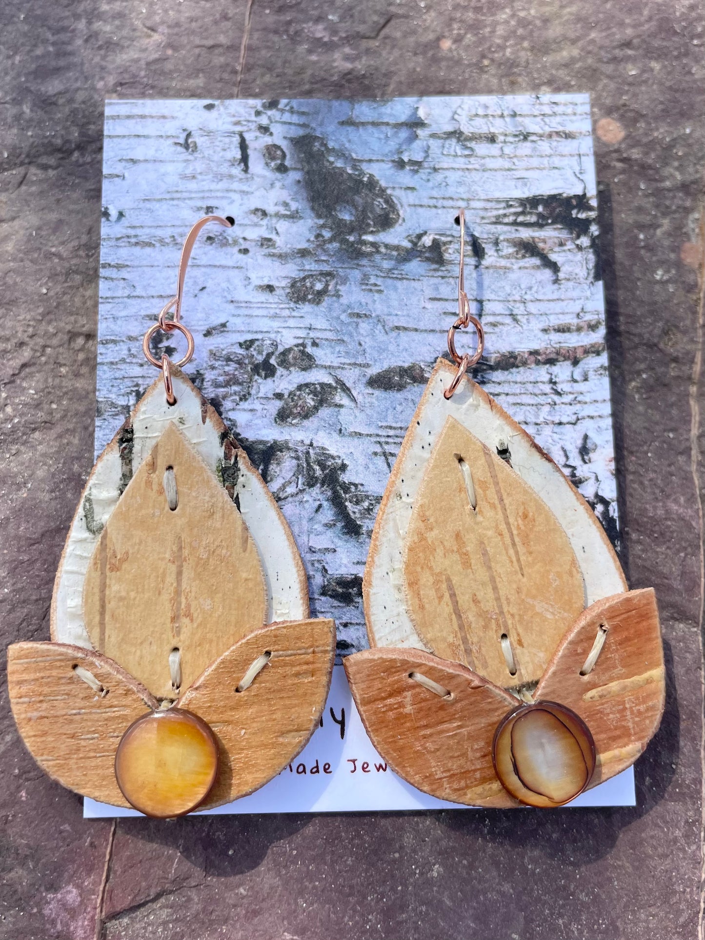 Indigenous Flower Bud Birchbark Earrings