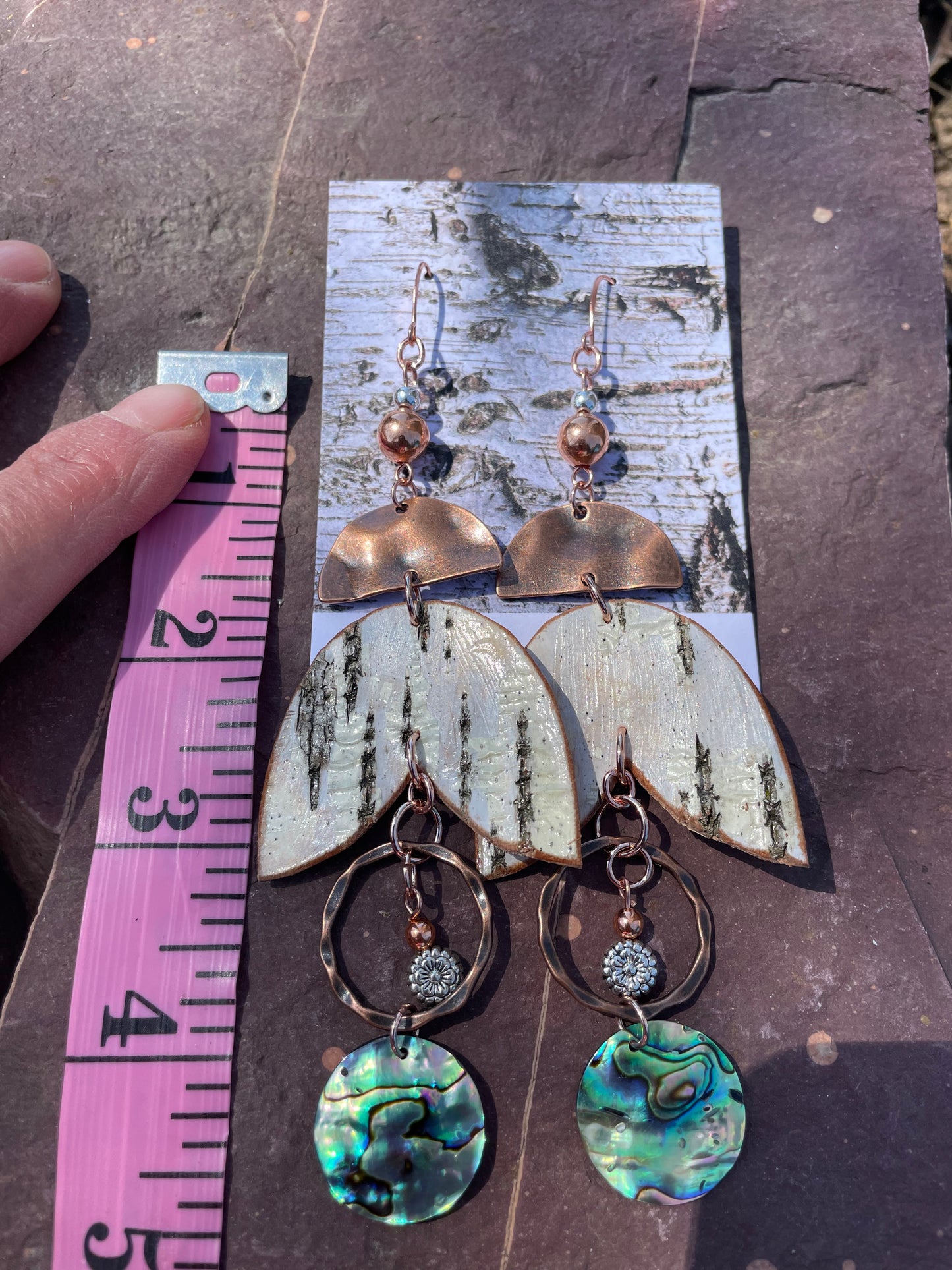 Abalone Woodland Earrings