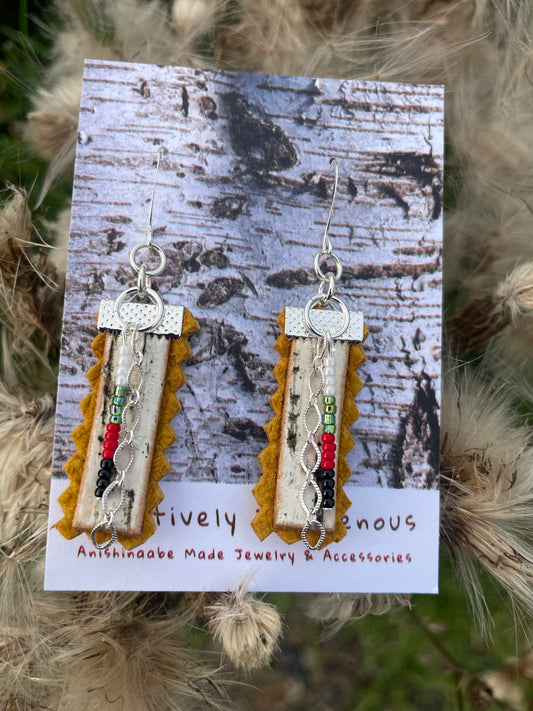 Birchbark, Buckskin & Beads Earrings