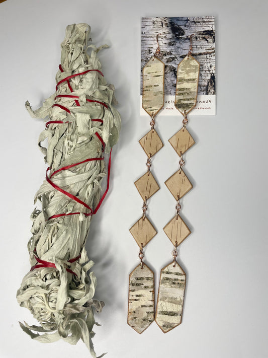 Nigig Otter Track Birchbark Earrings