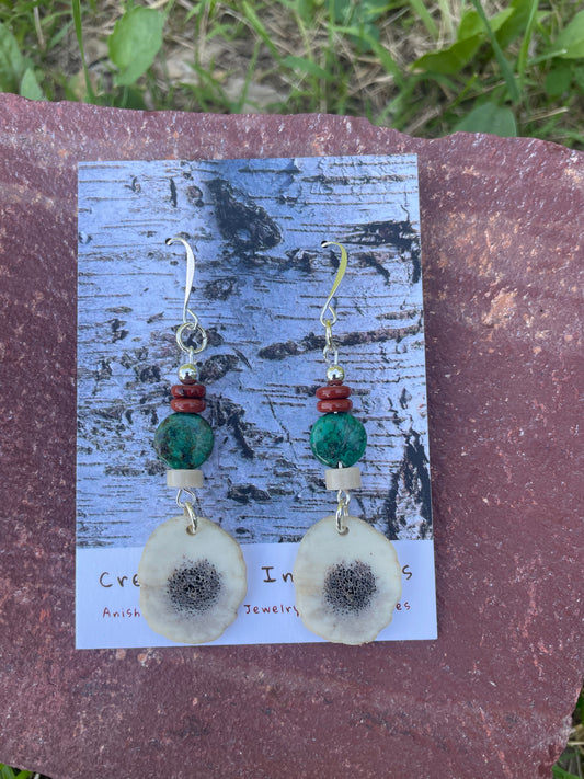 Omashkooz Elk Antler Earrings