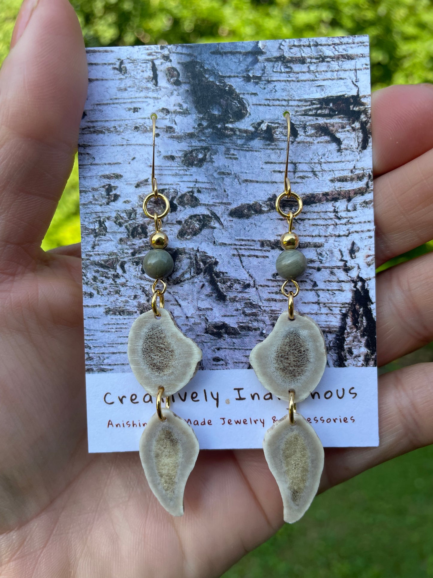 Waawaashkeshi Antler Earrings