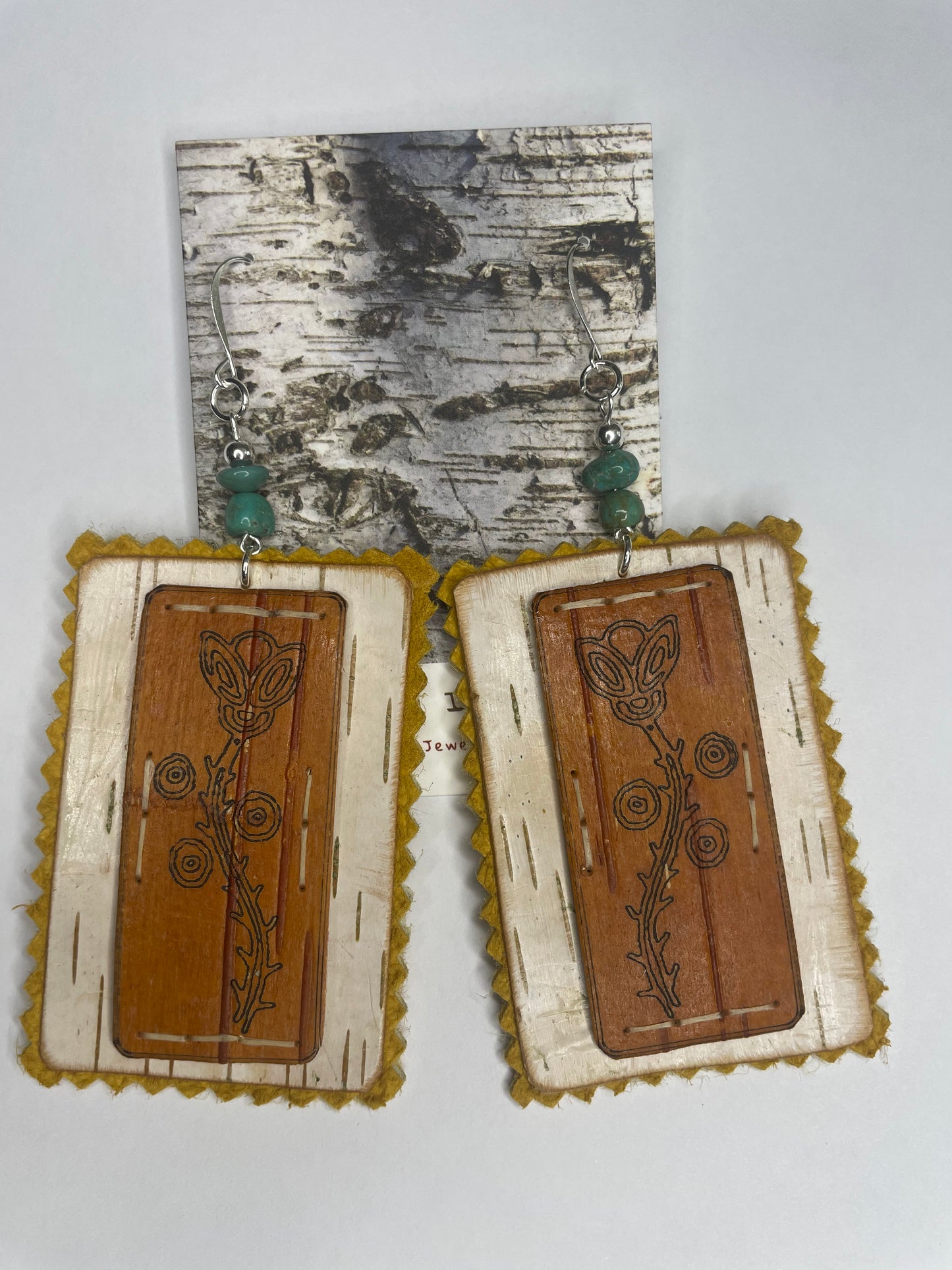 “Growing Life” Woodland Floral Birchbark Earrings