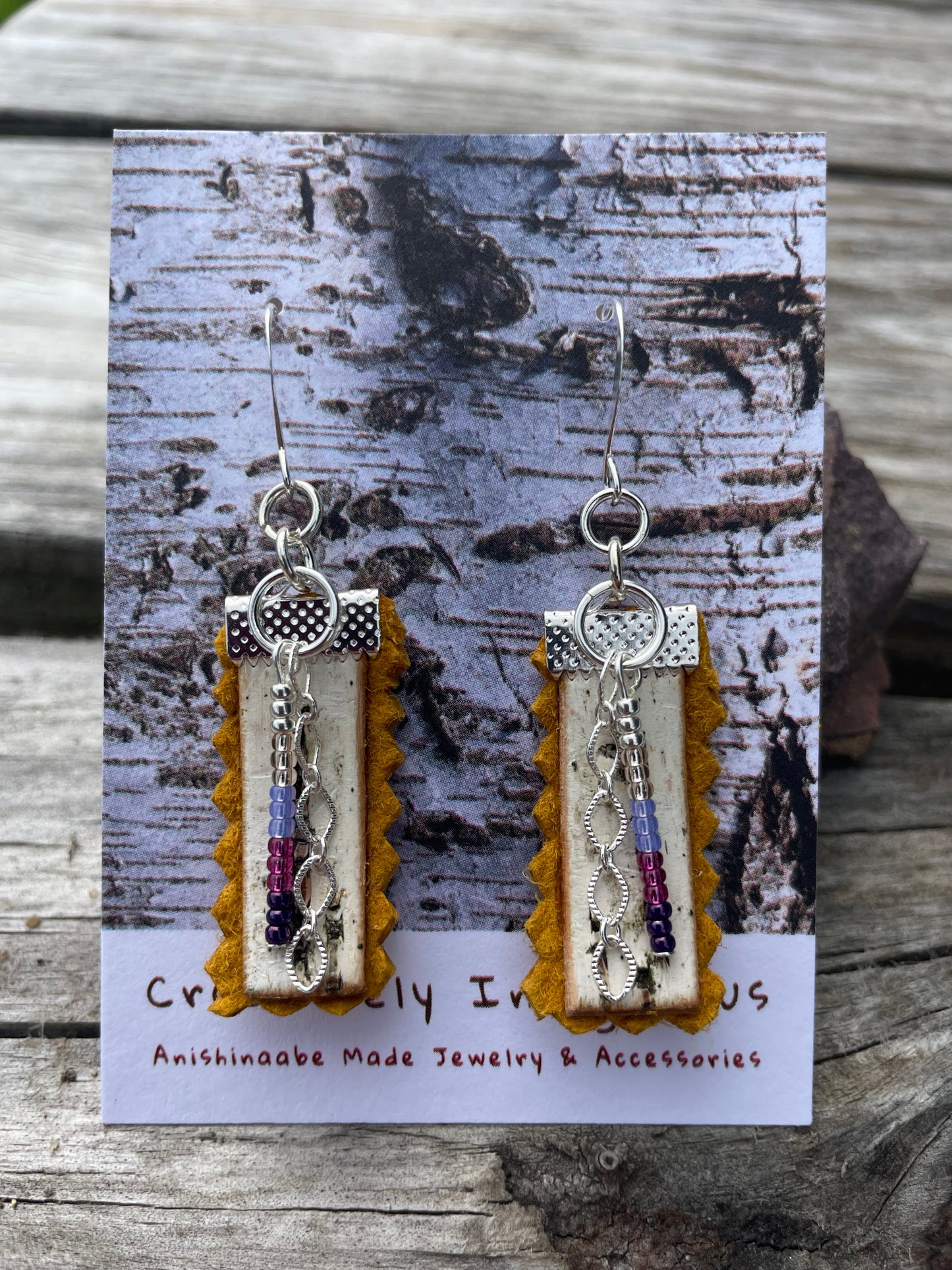 Birchbark, Buckskin & Beads Earrings