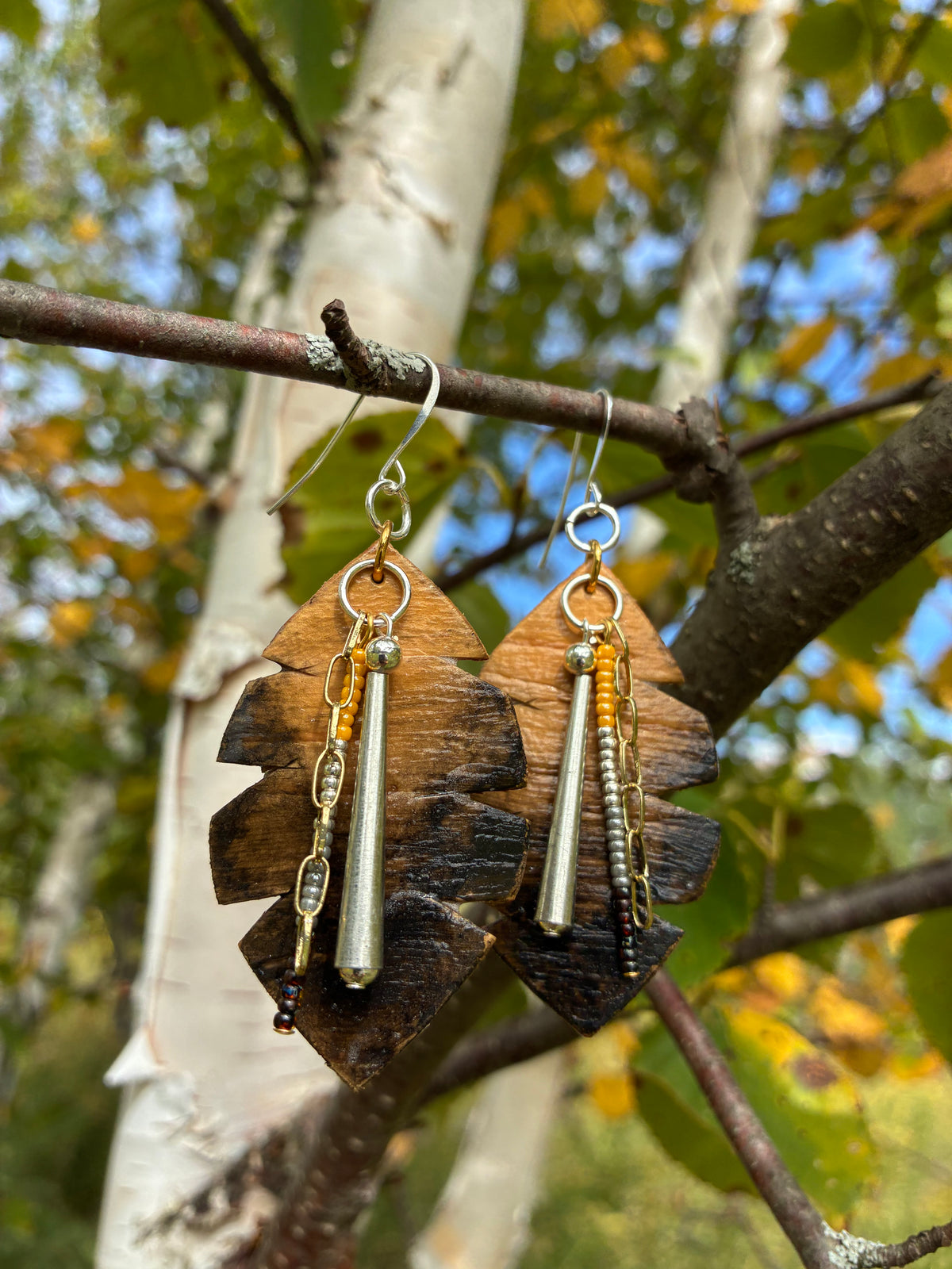 Wiigwaas Birchbark, Watercolor, and Jingle Earrings