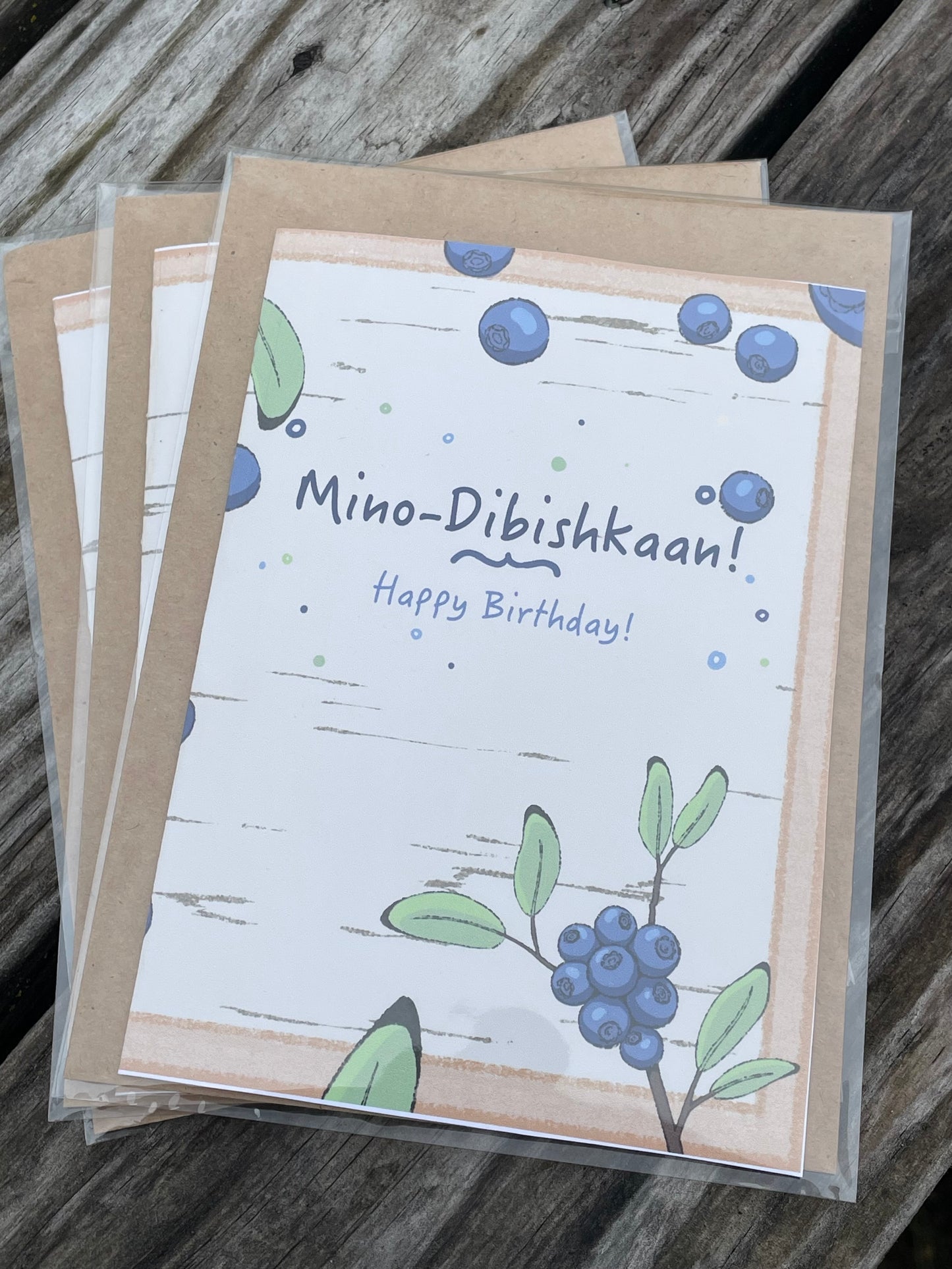 Blueberry Mino Dibishkaan “Happy Birthday” Greeting Card