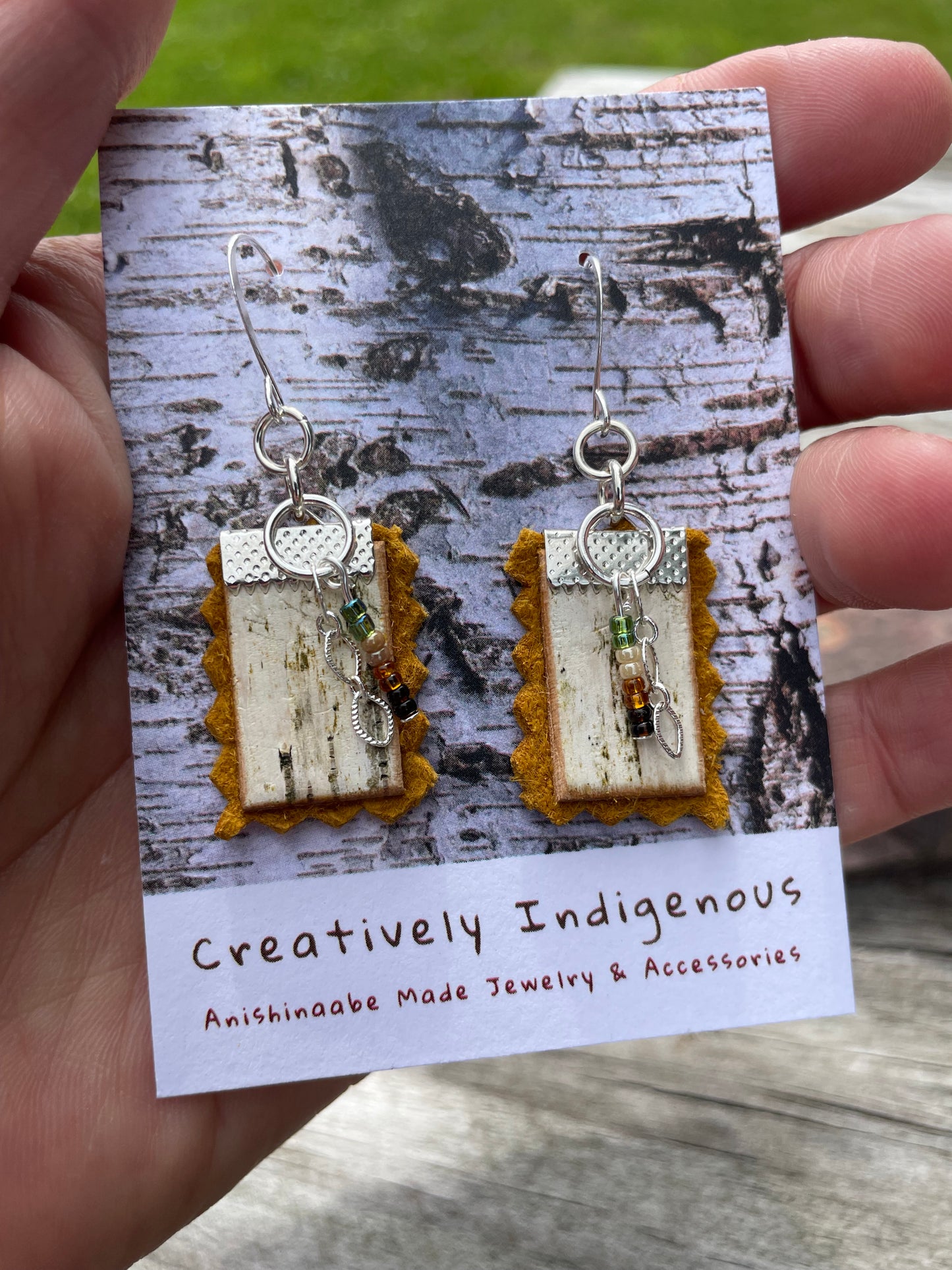 Birchbark, Buckskin & Beads Earrings