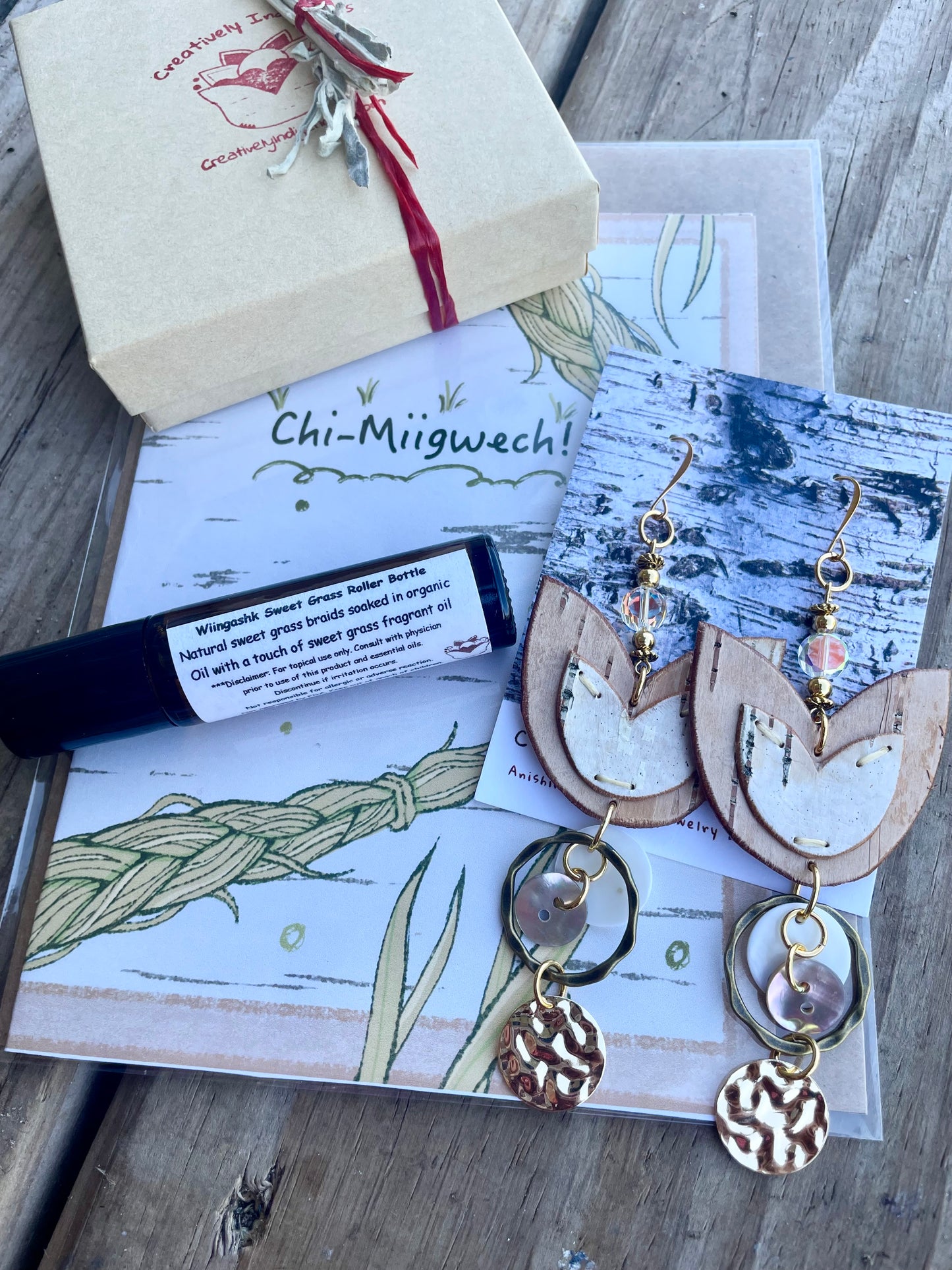 Birchbark Layered Floral Earrings