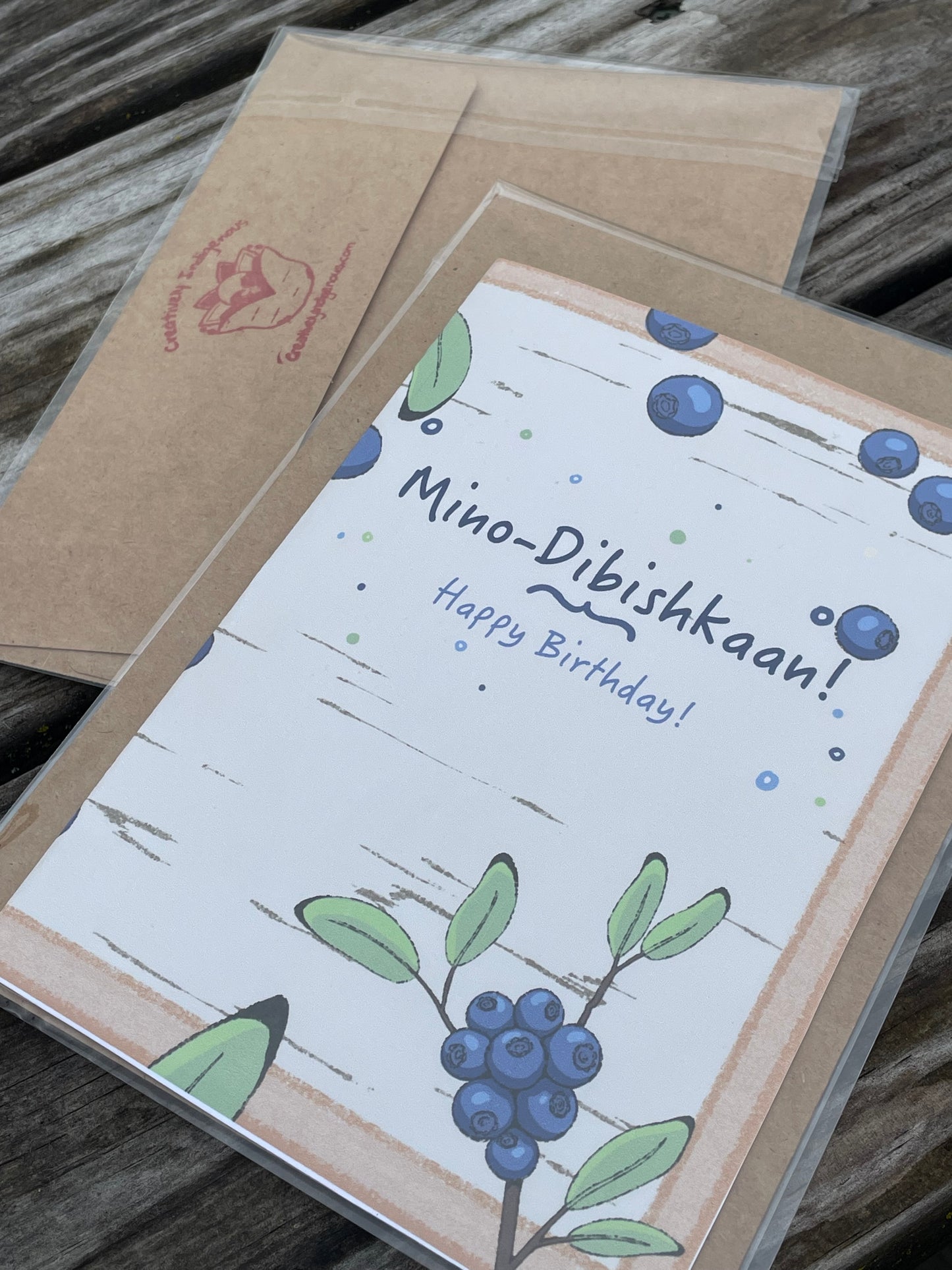 Blueberry Mino Dibishkaan “Happy Birthday” Greeting Card