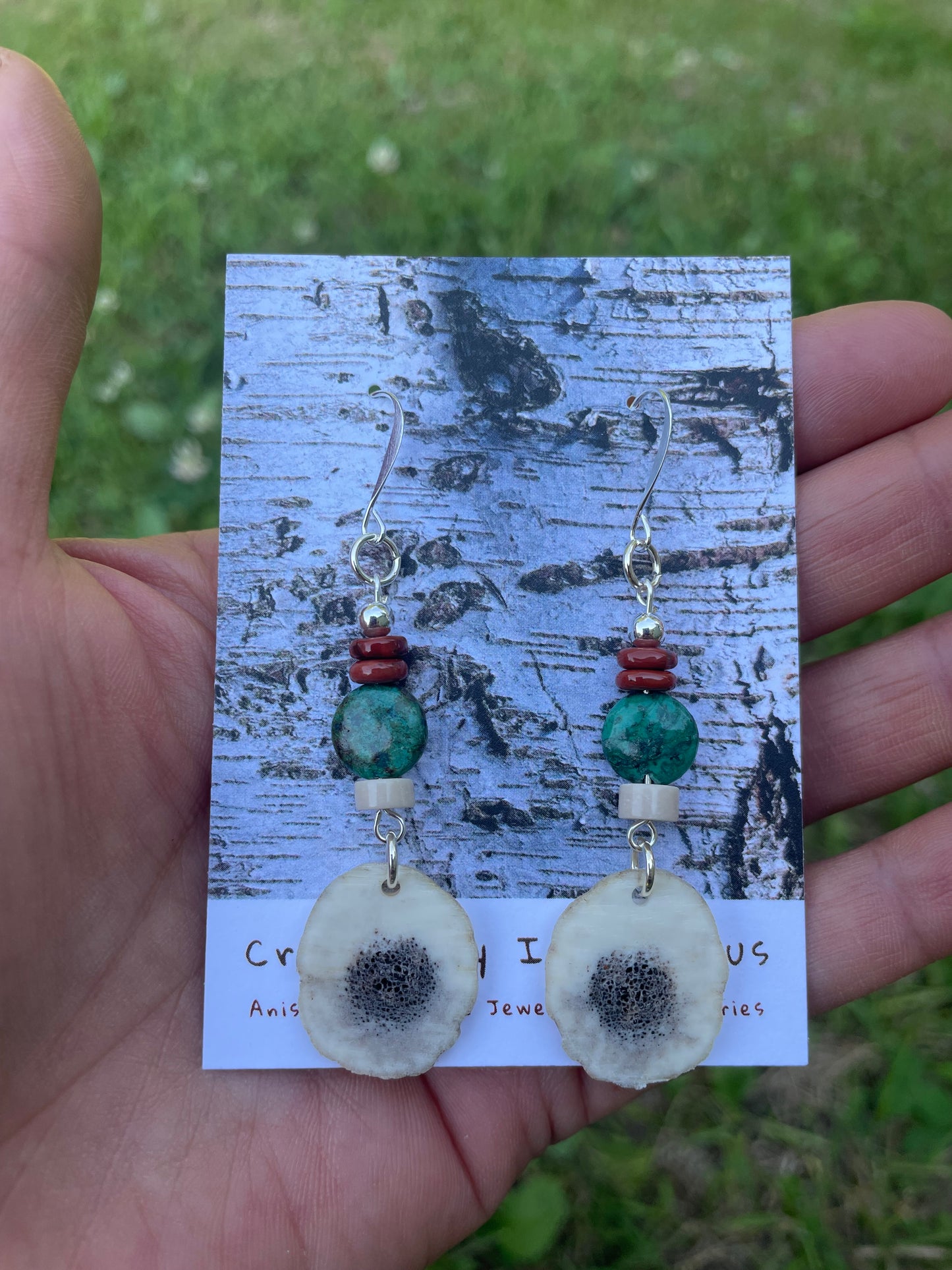 Omashkooz Elk Antler Earrings