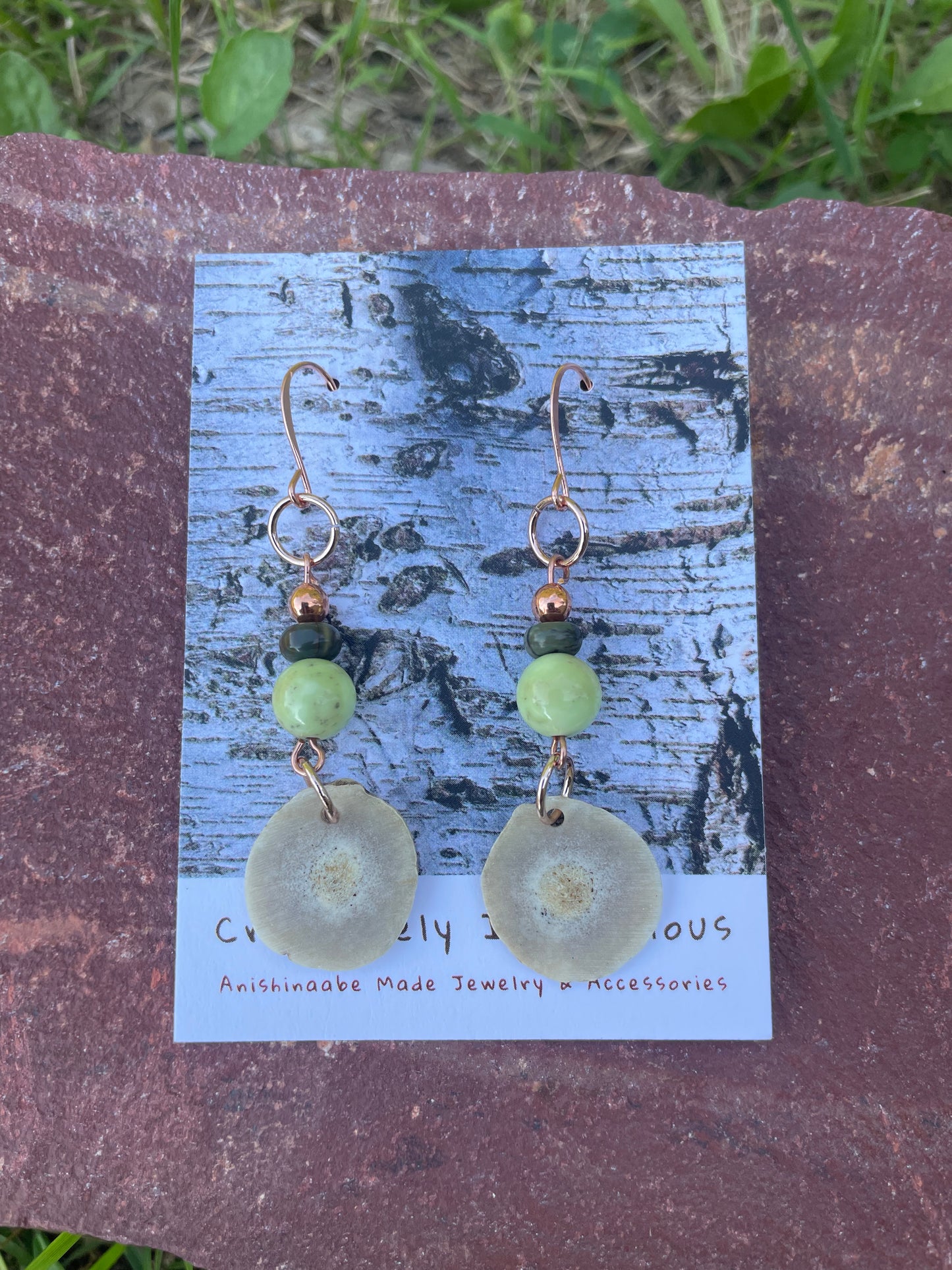 Waawaashkeshi Deer Antler Earrings