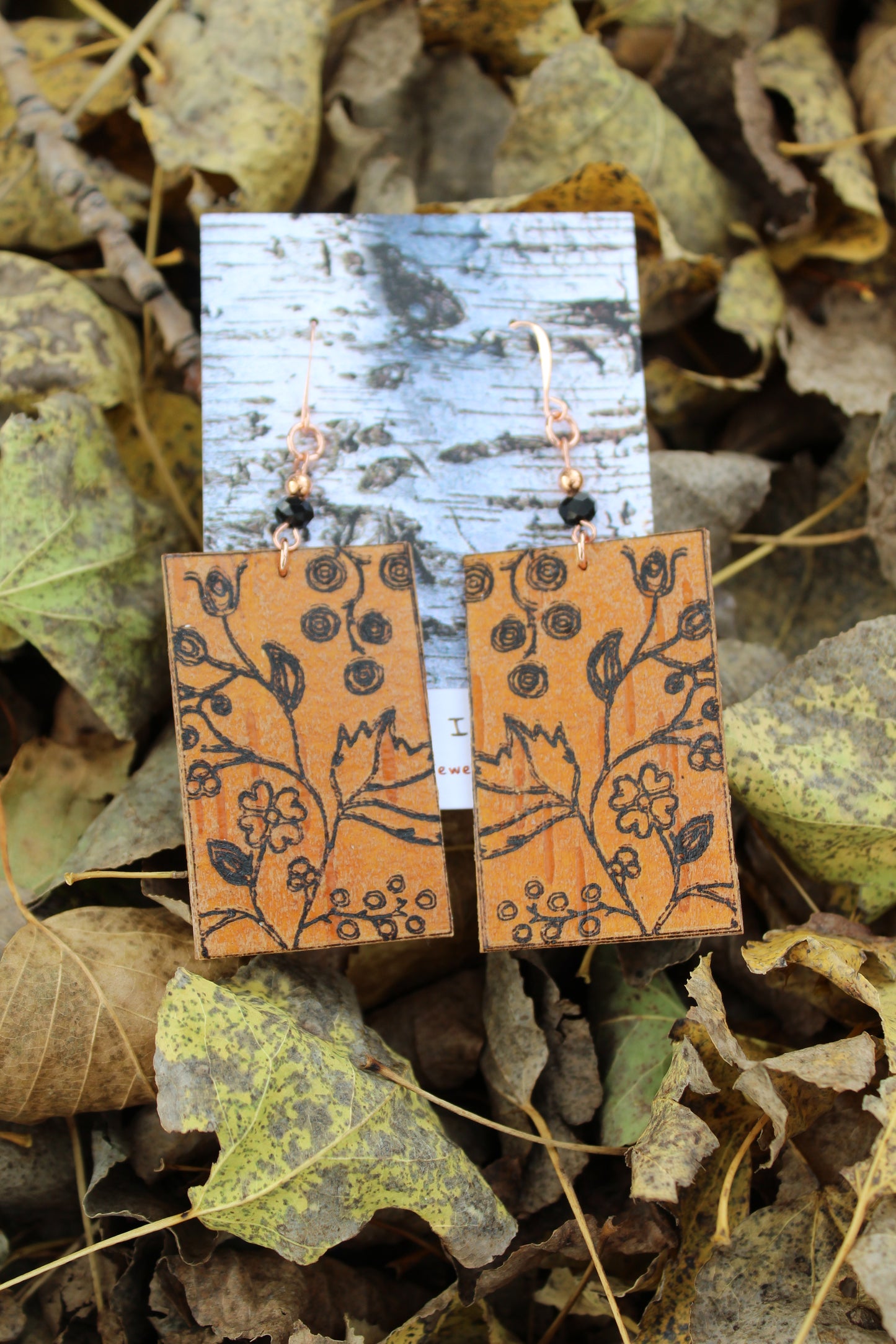 Woodland Florals Birchbark Earrings