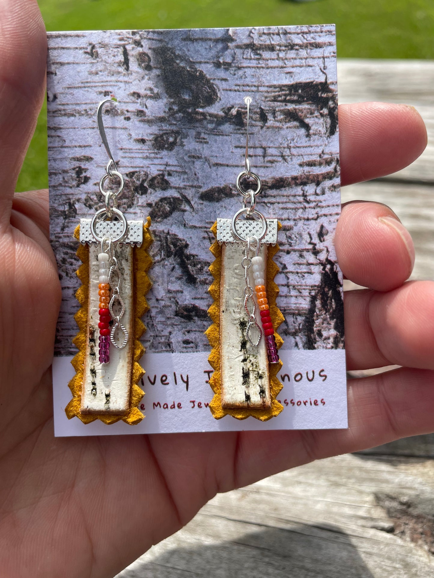 Birchbark, Buckskin & Beads Earrings