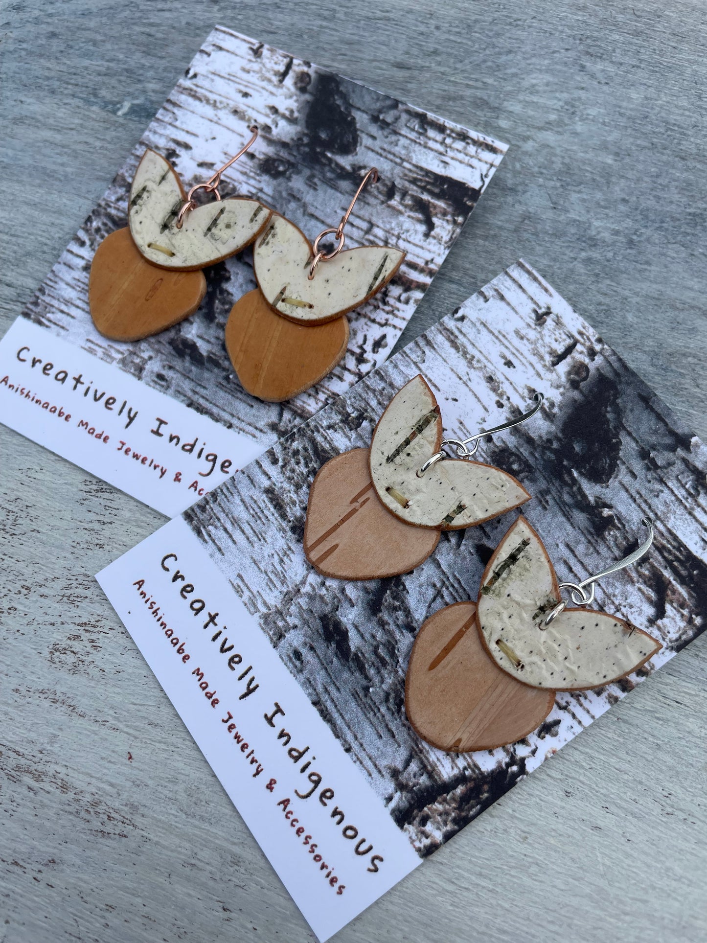Birchbarkberry Earrings (Rose Gold)