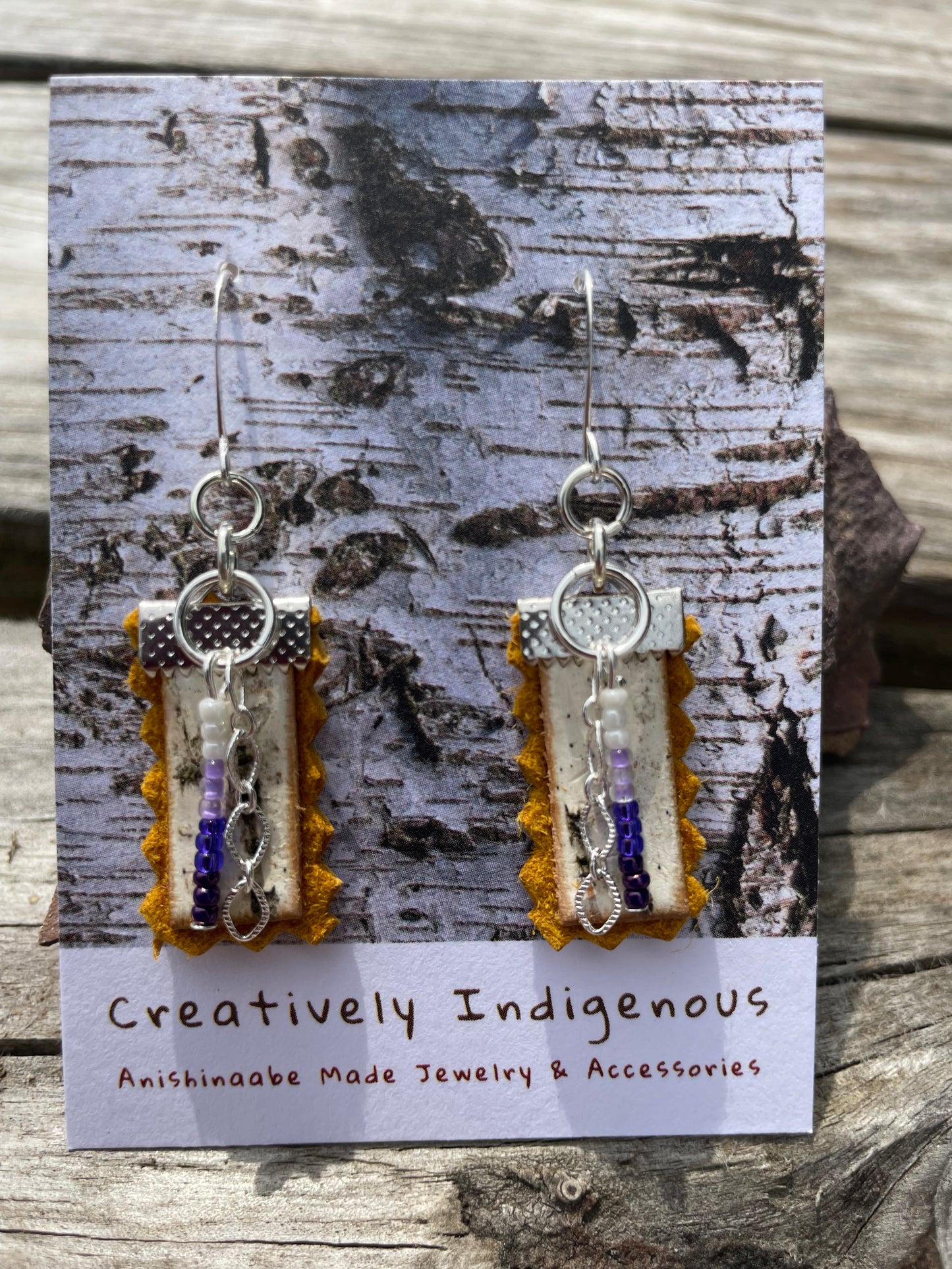 Birchbark, Buckskin & Beads Earrings