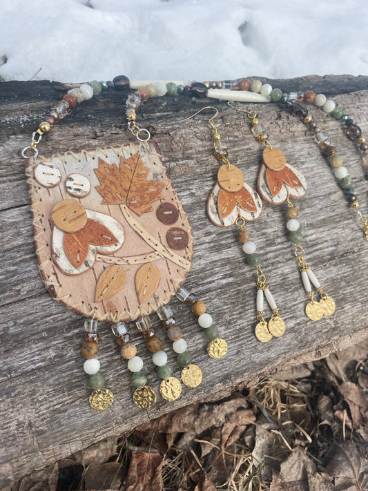 Birchbarkberry Floral Birchbark Medallion Set
