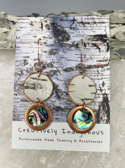 Birchbark Earrings with Abalone