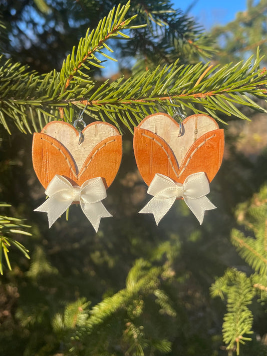 Indigenous Blooms and Bows Birchbark Earrings