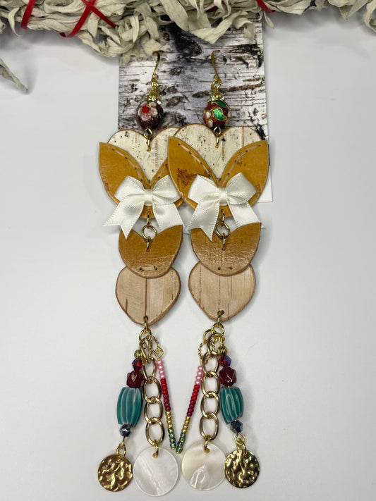 Birchbark Woodland Floral Stacked Earrings