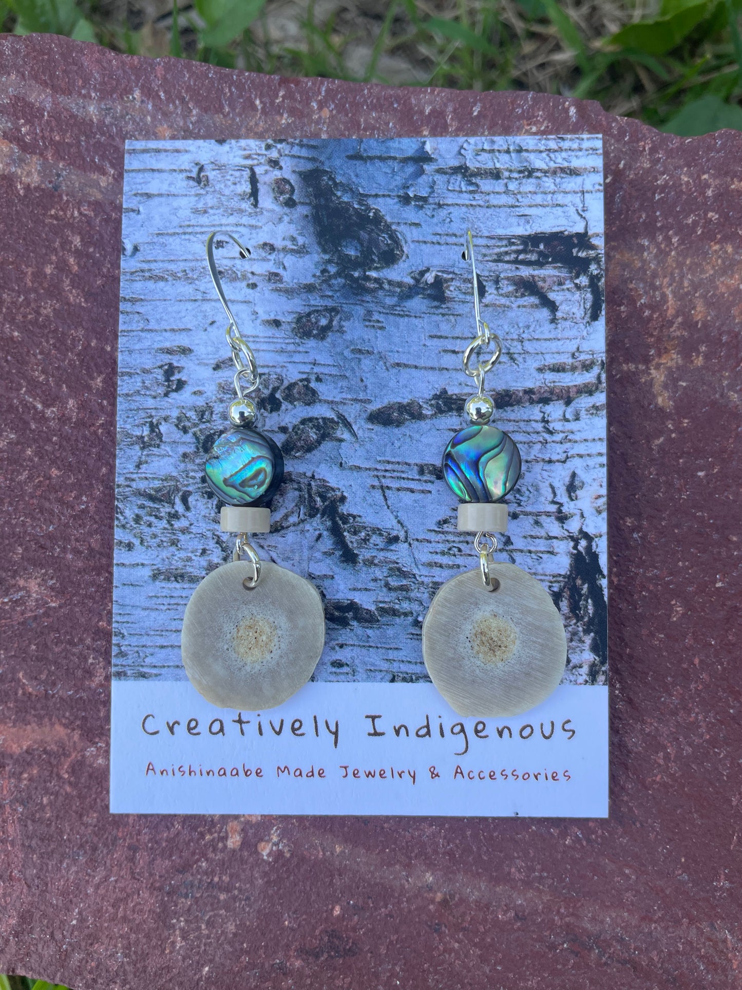 Waawaashkeshi Deer Antler Earrings