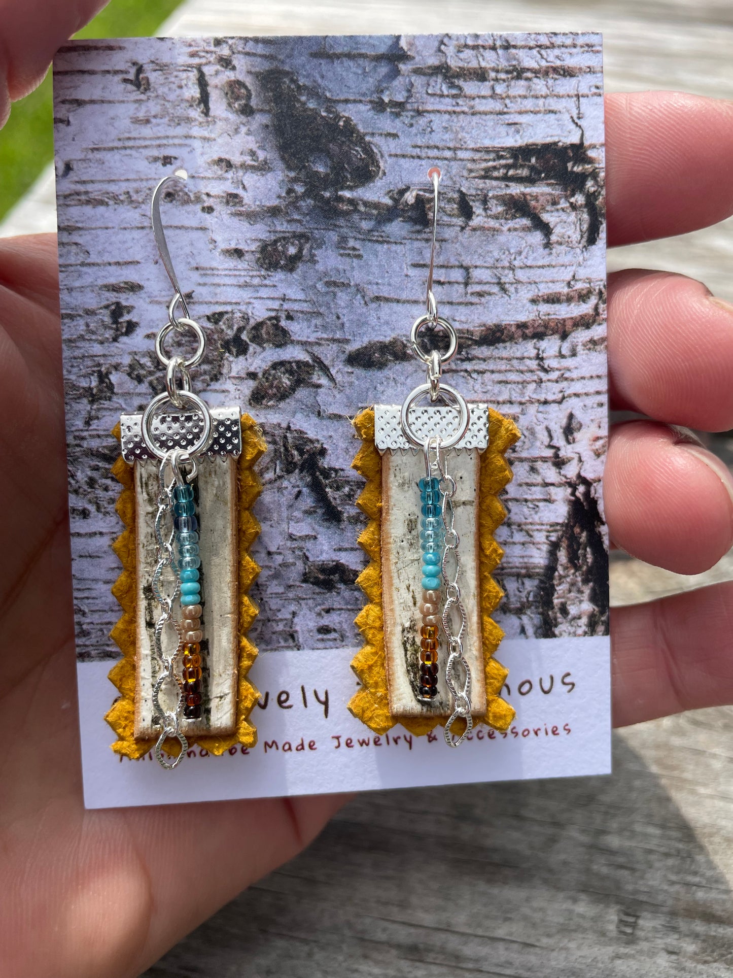 Birchbark, Buckskin & Beads Earrings