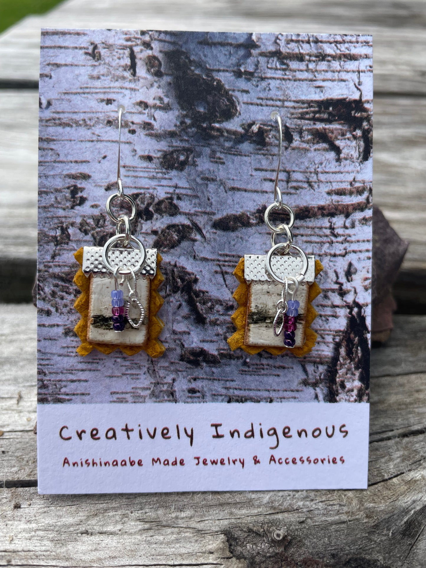 Birchbark, Buckskin & Beads Earrings