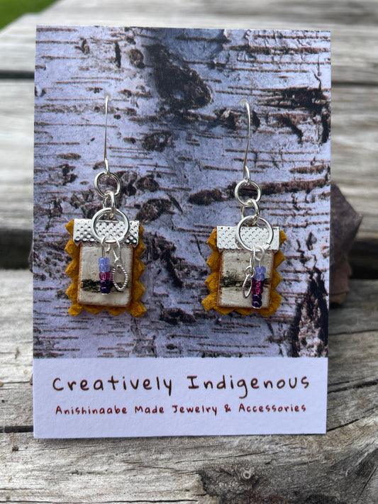 Birchbark, Buckskin & Beads Earrings