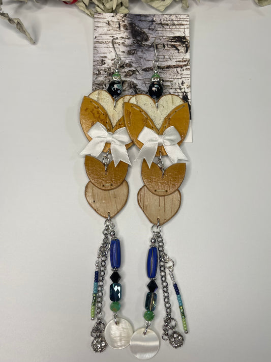 Birchbark Woodland Floral Stacked Earrings