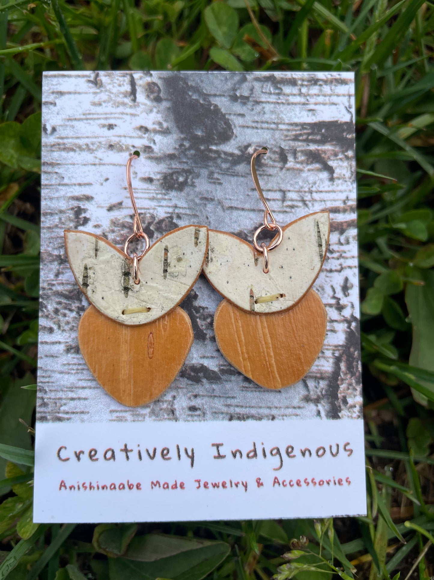 Birchbarkberry Earrings (Rose Gold)