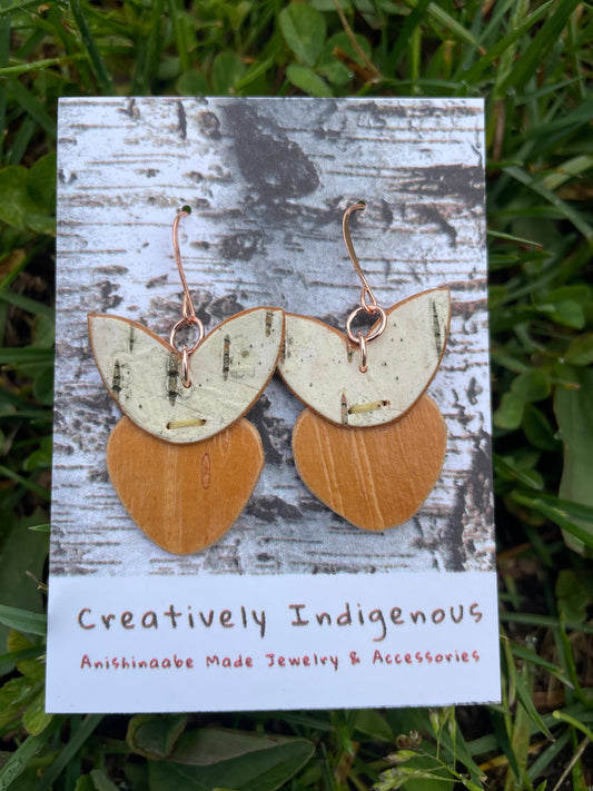 Birchbarkberry Earrings (Rose Gold)