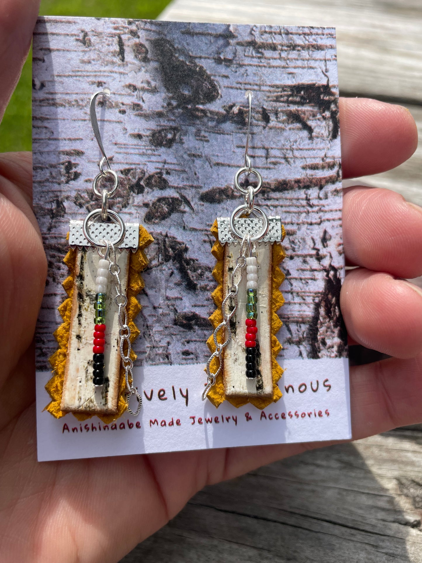 Birchbark, Buckskin & Beads Earrings