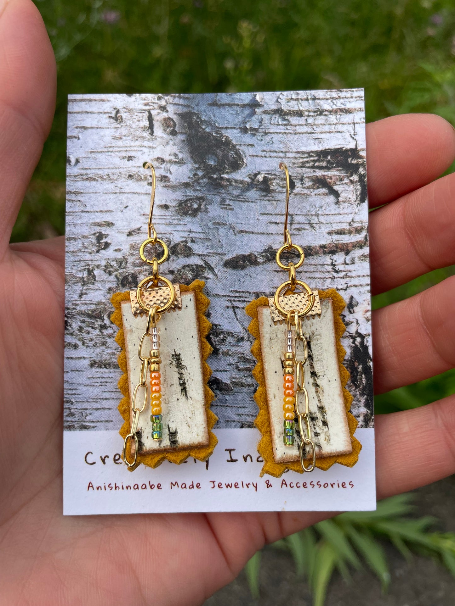 Birchbark, Buckskin & Beads Earrings
