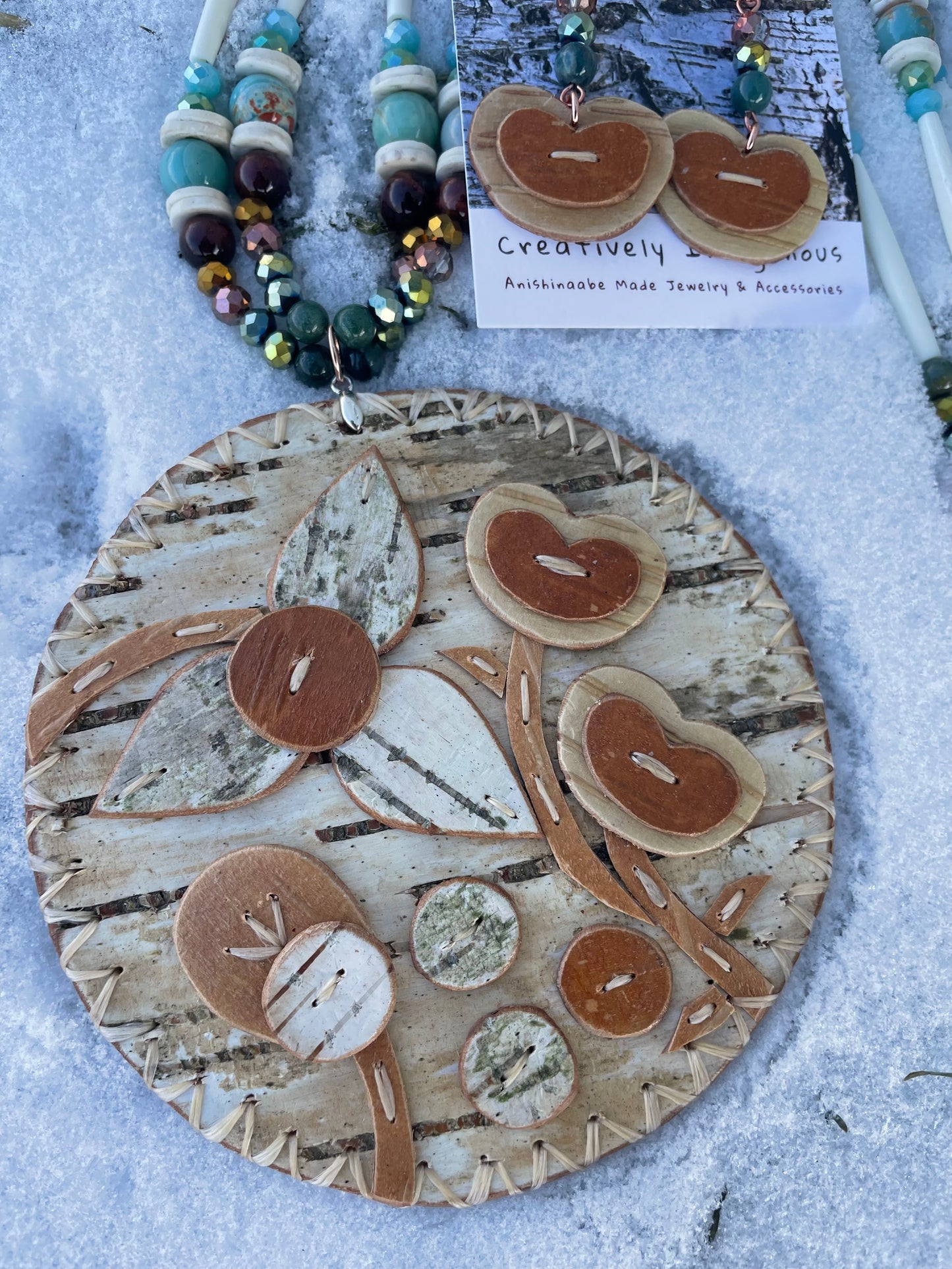 Birchbark Medallion Set with Tiger’s Eye and Agate