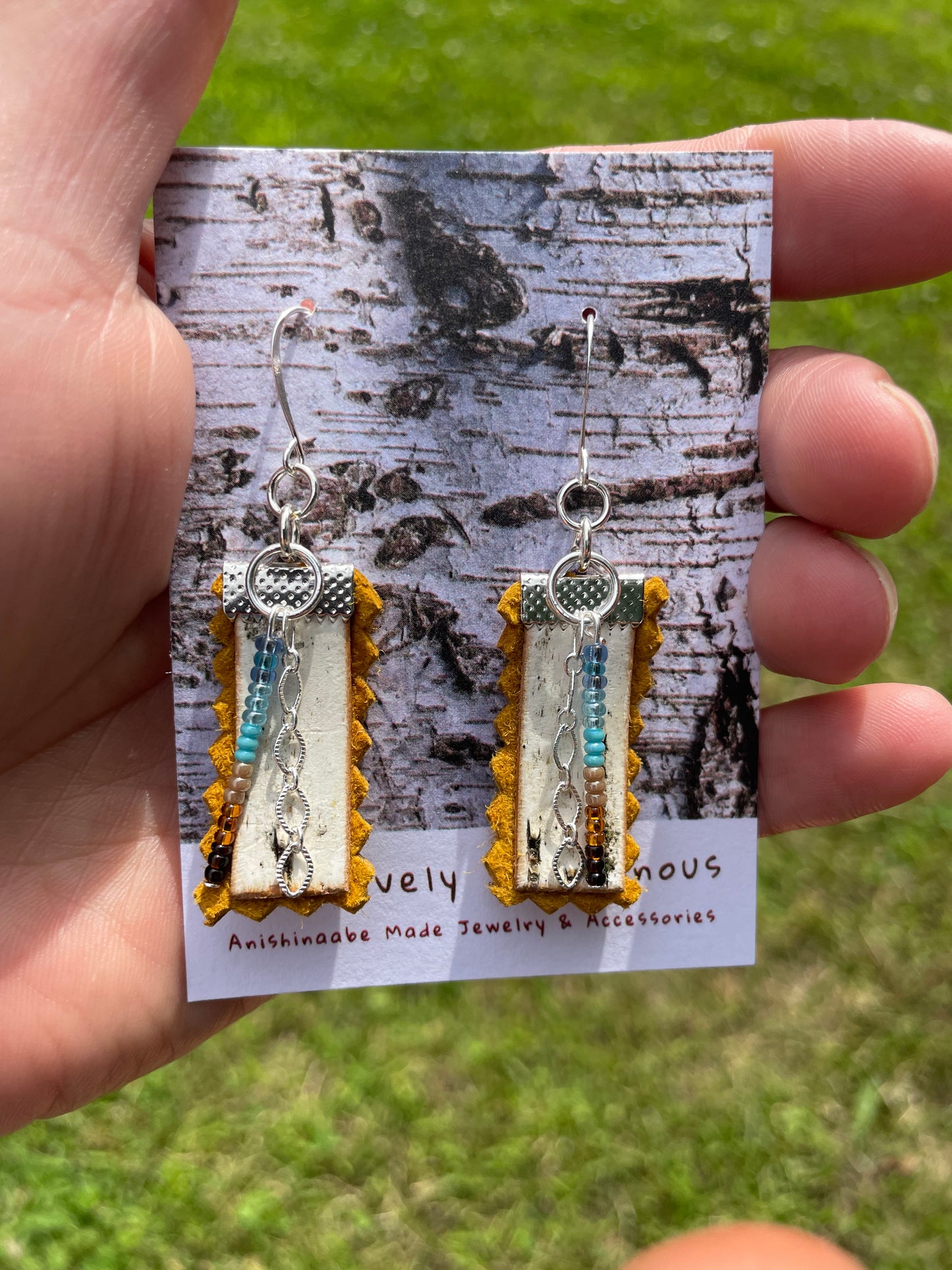 Birchbark, Buckskin & Beads Earrings