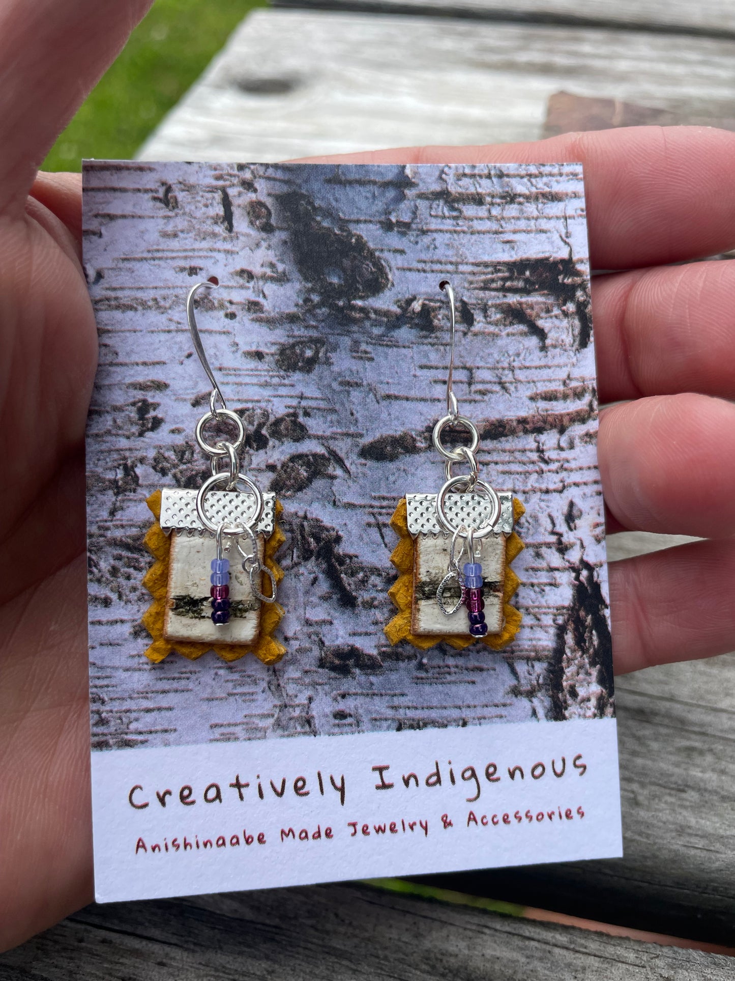 Birchbark, Buckskin & Beads Earrings