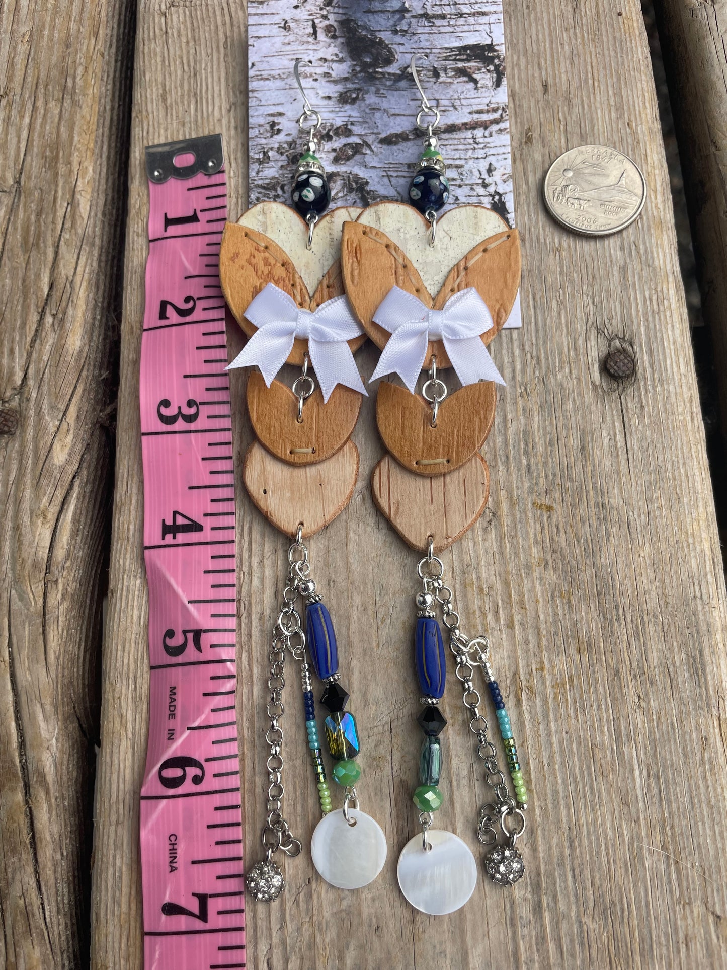 Birchbark Woodland Floral Stacked Earrings