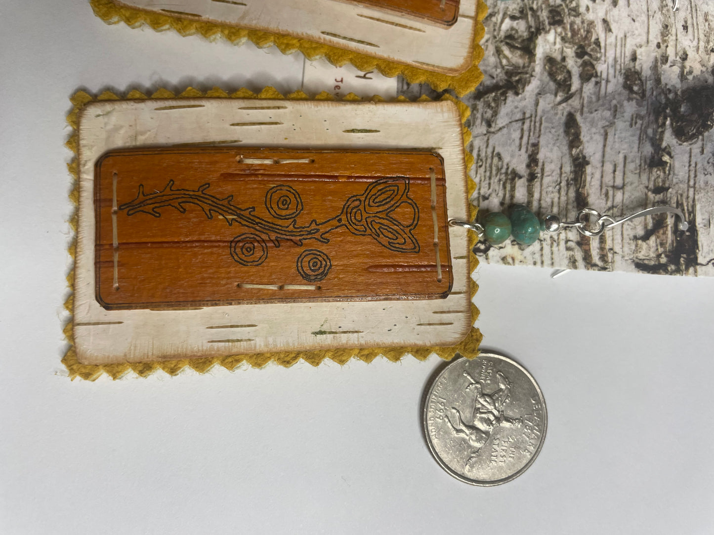 “Growing Life” Woodland Floral Birchbark Earrings