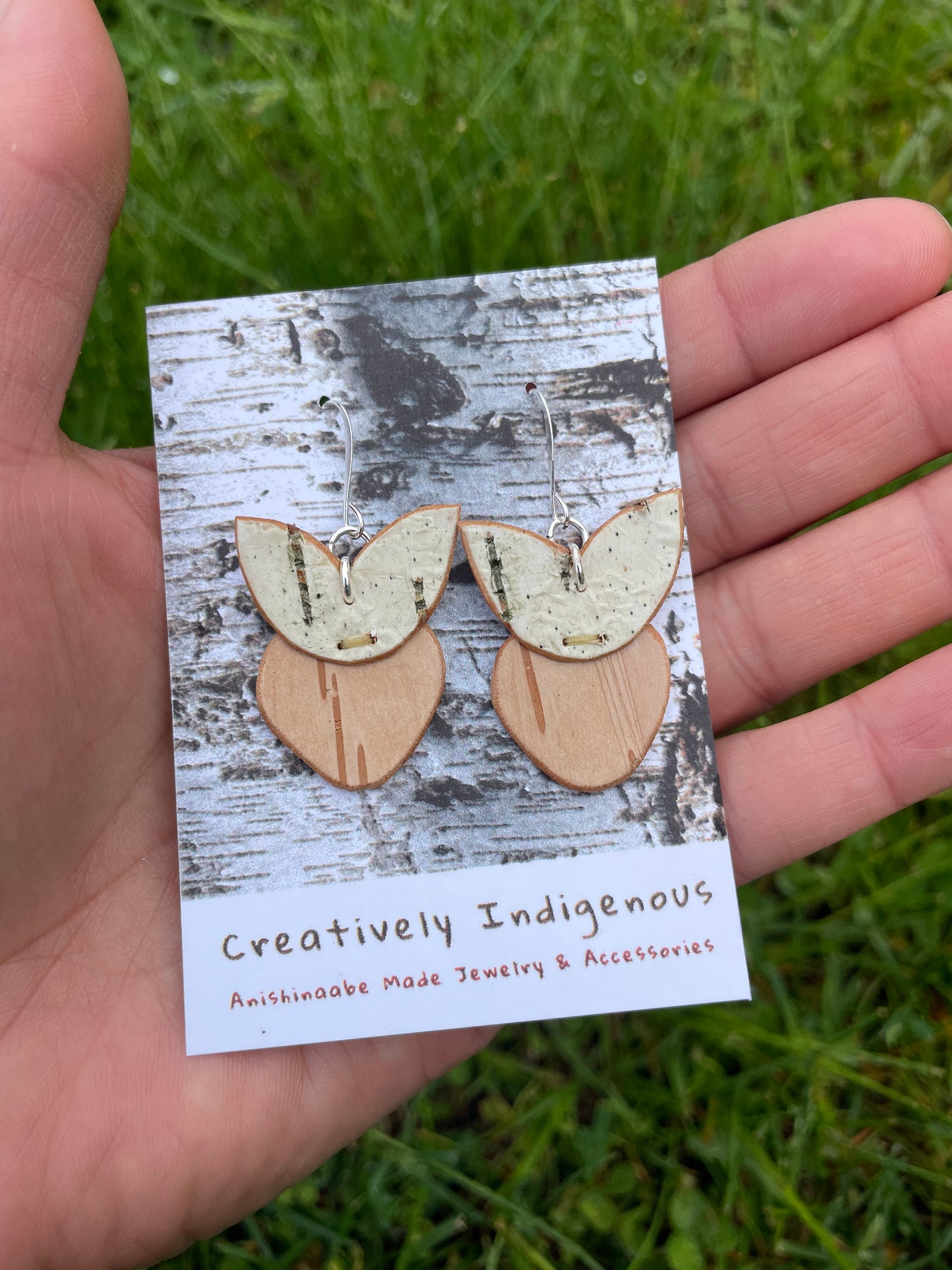 Birchbarkberry Earrings (Silver)