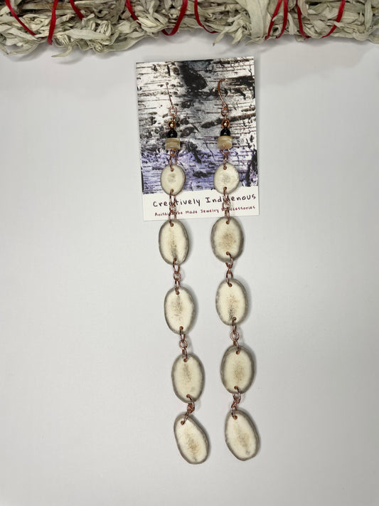 Waawaashkeshi-Bimikawaan Earrings with Copper and Garnet