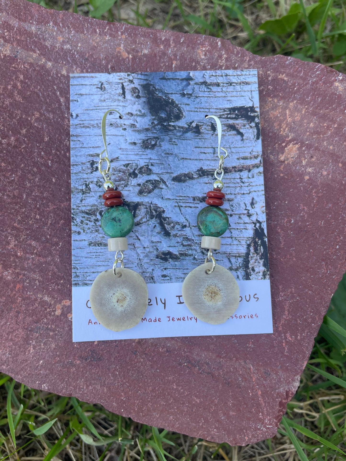 Waawaashkeshi Deer Antler Earrings