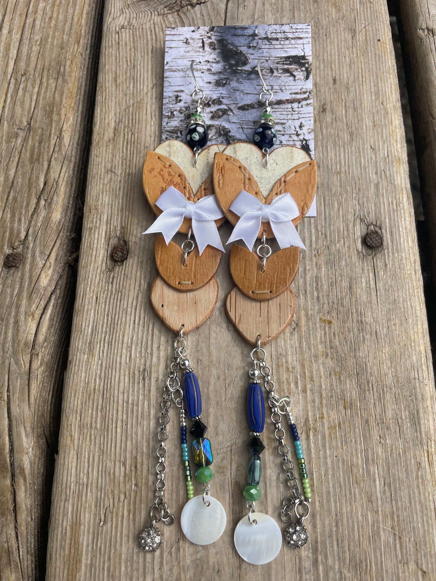 Birchbark Woodland Floral Stacked Earrings