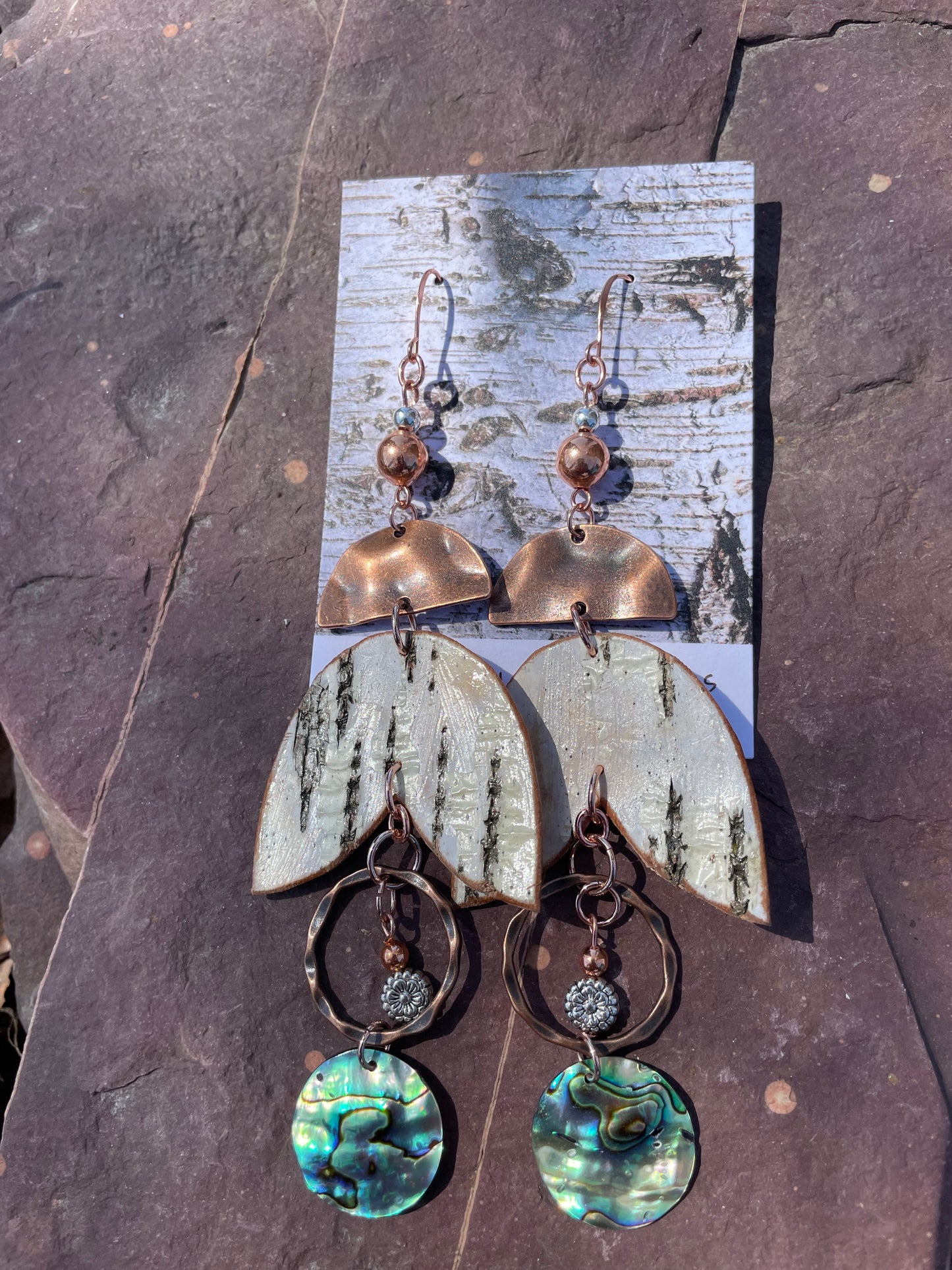 Abalone Woodland Earrings