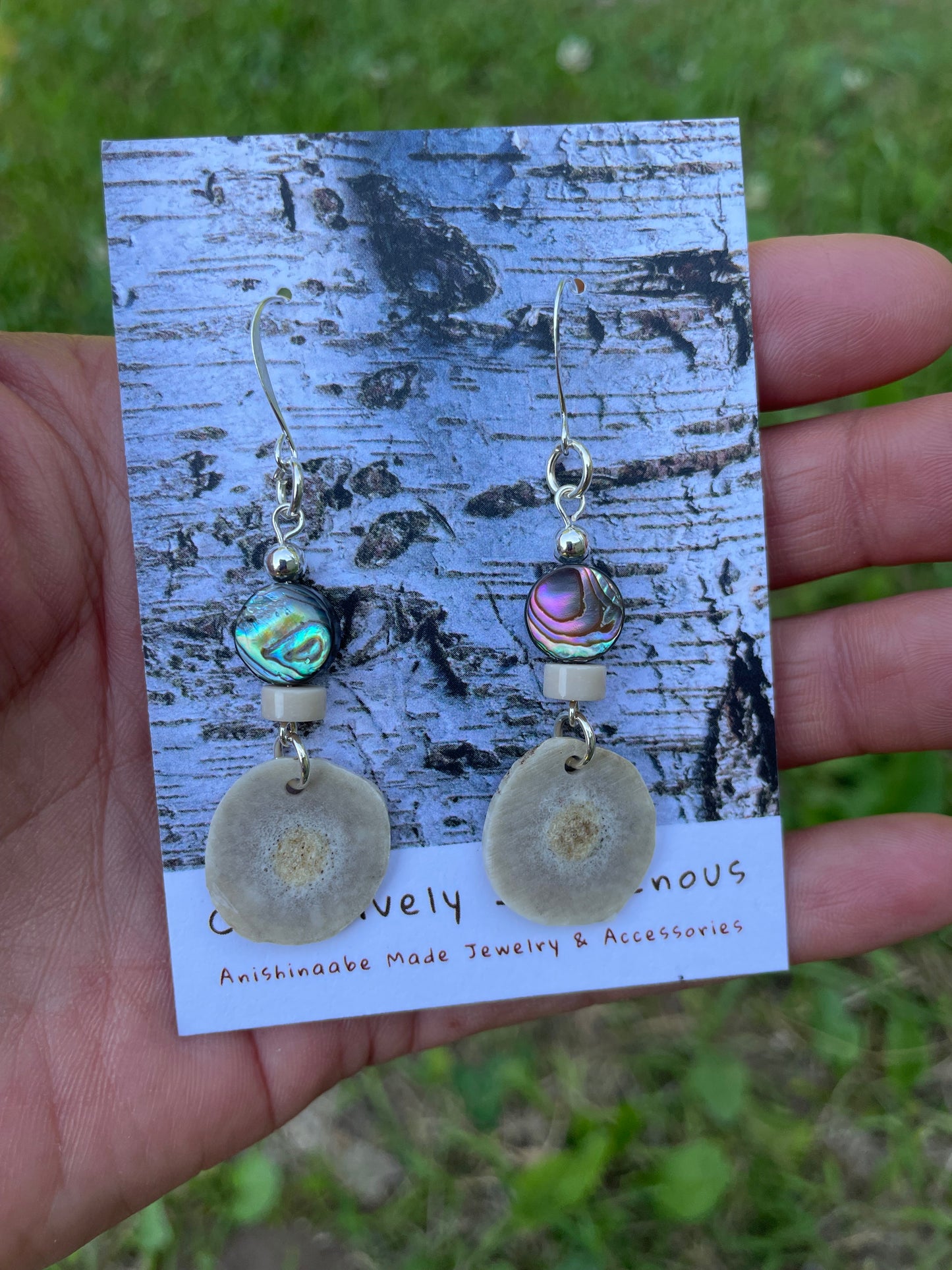 Waawaashkeshi Deer Antler Earrings