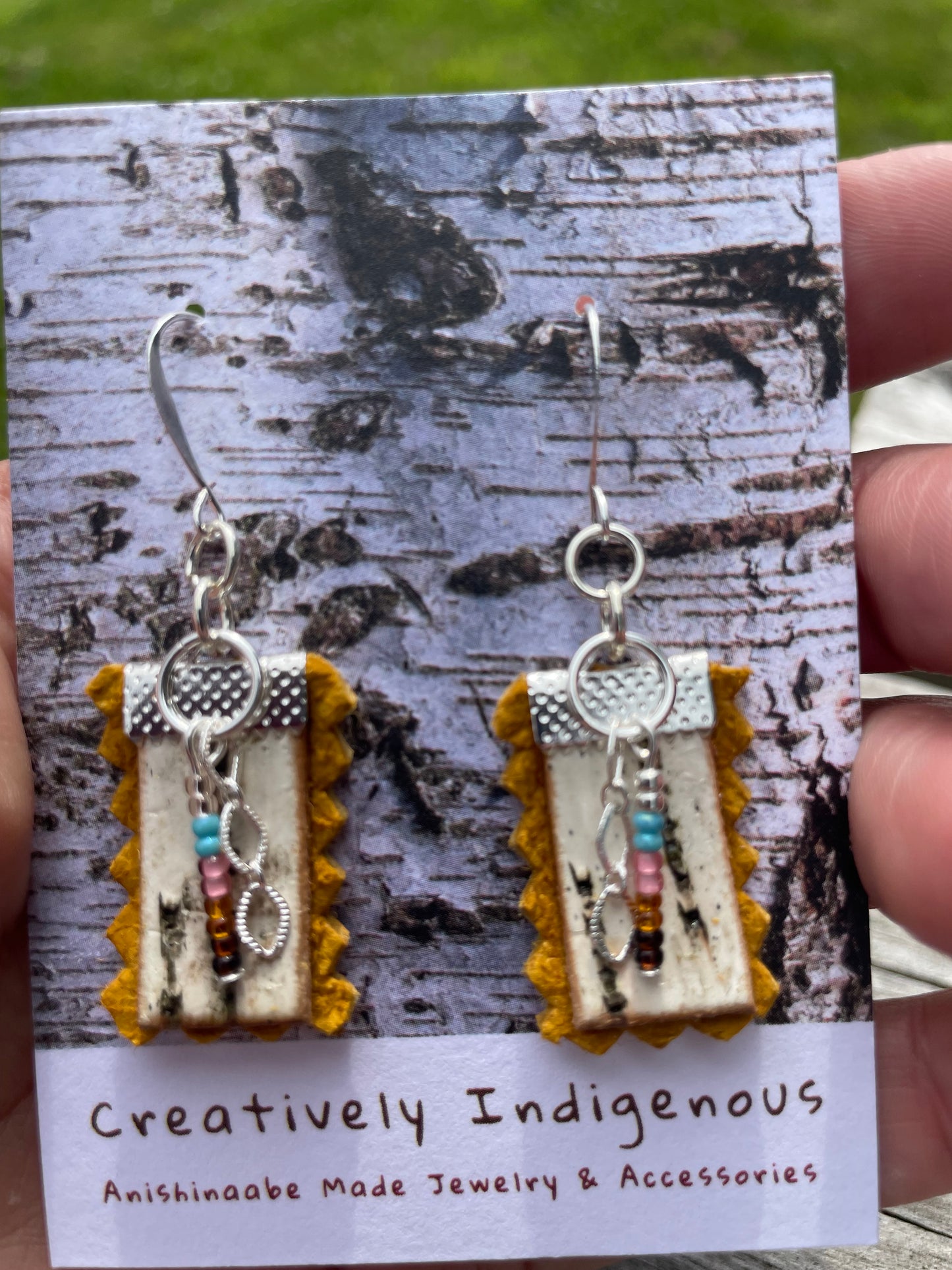 Birchbark, Buckskin & Beads Earrings